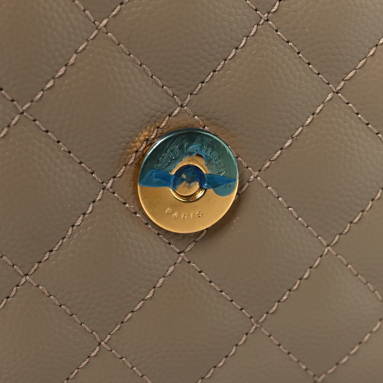 Grain De Poudre Textured Mixed Matelasse Medium Triquilt Monogram Satchel Dusty Grey - Image 10