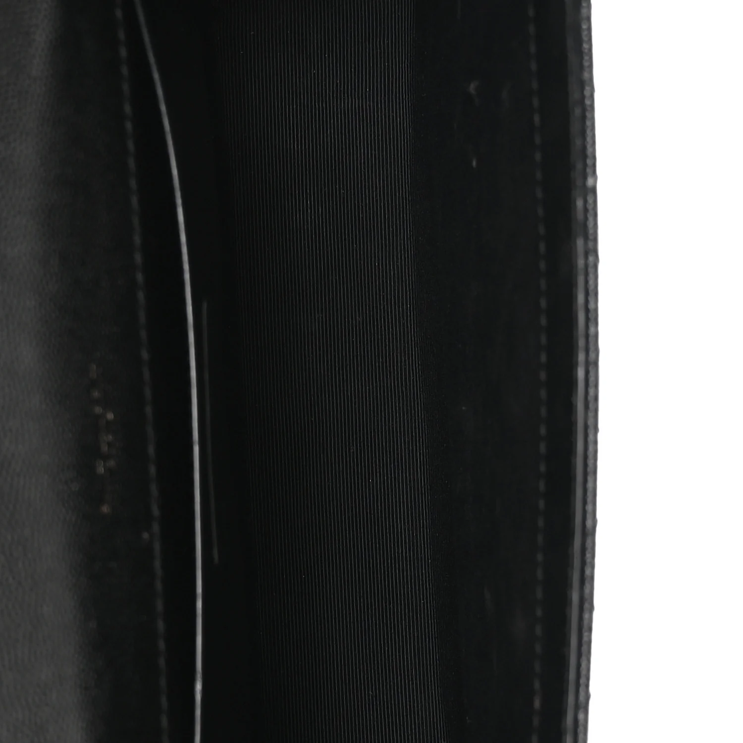 Grain De Poudre Textured Mixed Matelasse Triquilt Medium Monogram Monochrome Satchel Black - Image 5