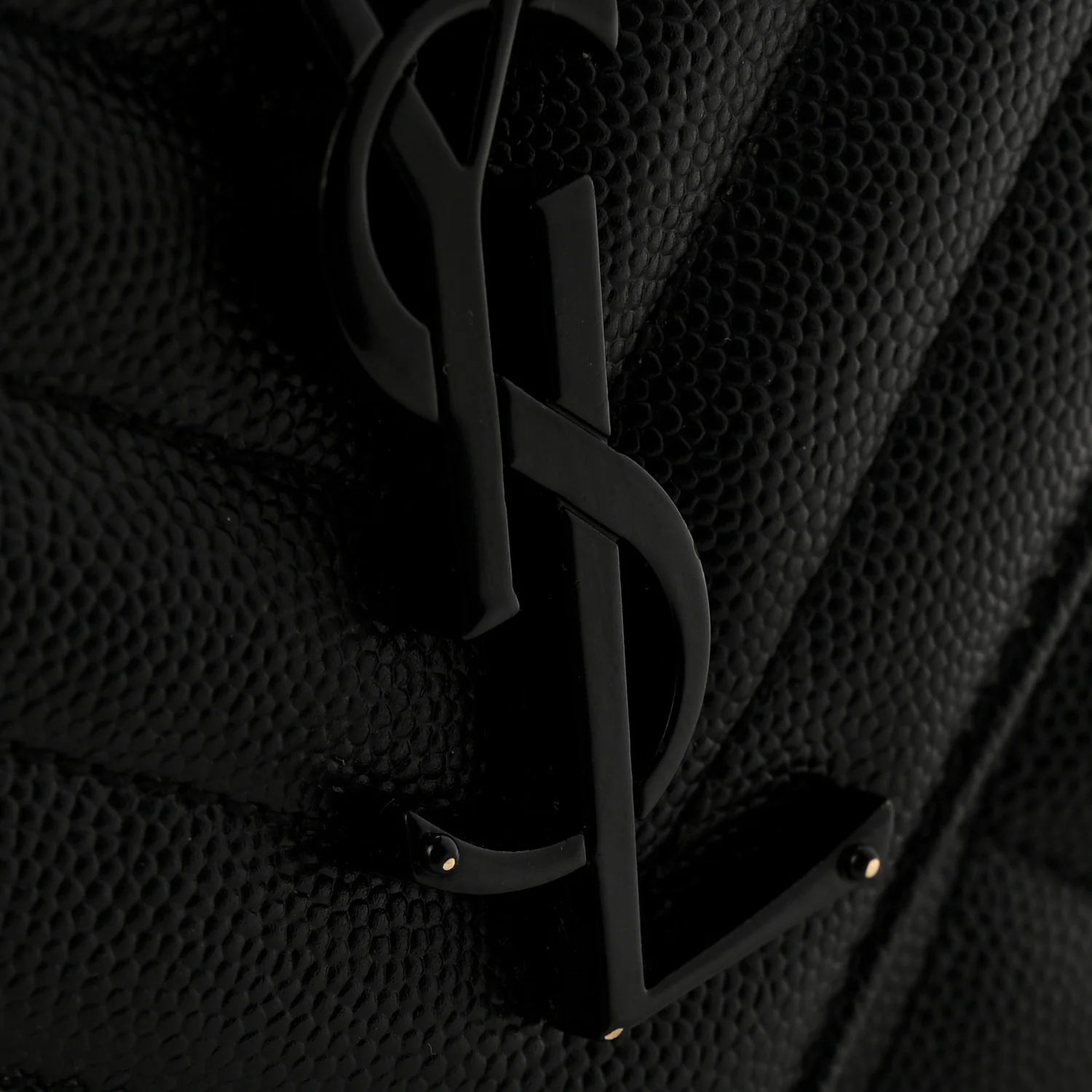 Grain De Poudre Textured Mixed Matelasse Triquilt Medium Monogram Monochrome Satchel Black - Image 14