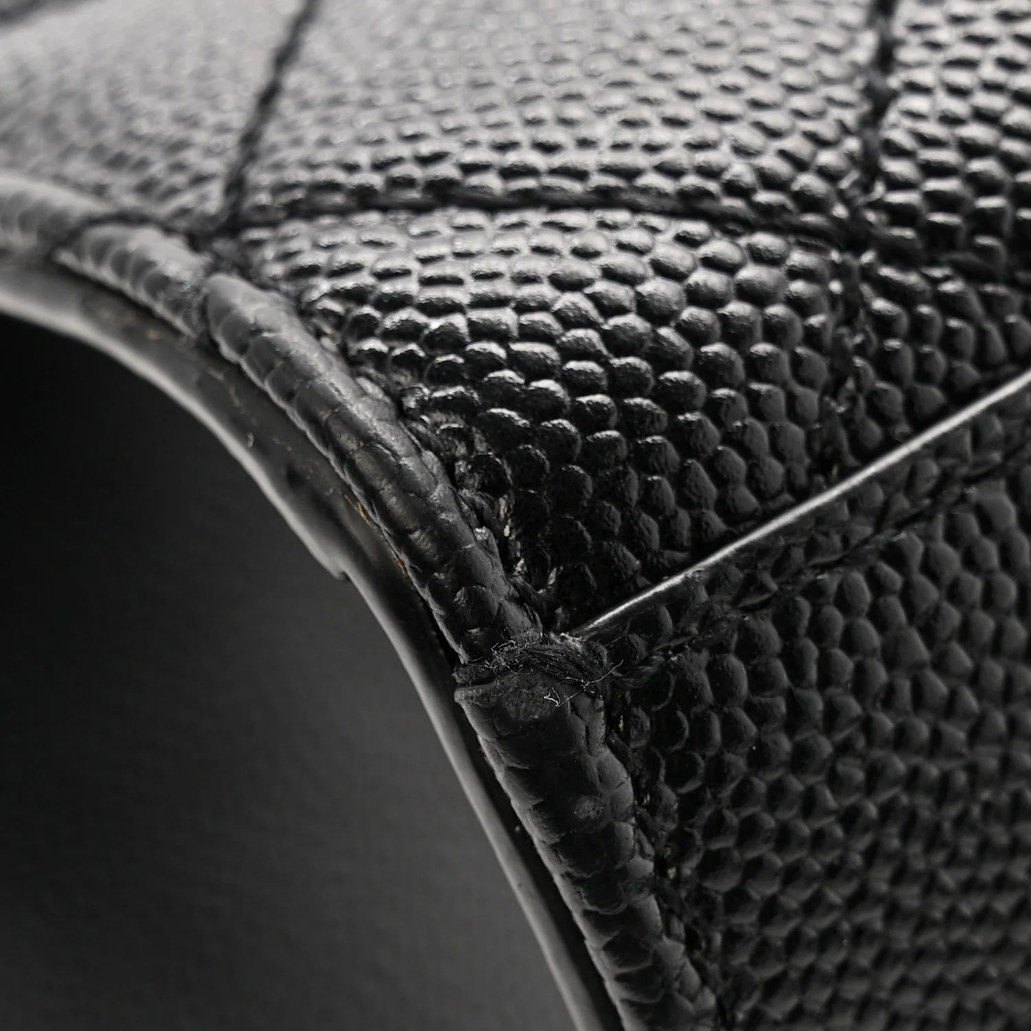 Grain De Poudre Textured Mixed Matelasse Triquilt Medium Monogram Monochrome Satchel Black - Image 15