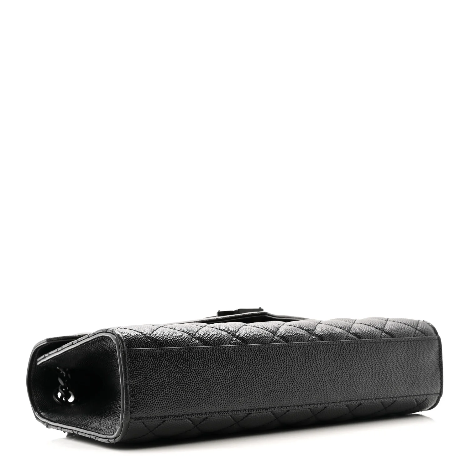 Grain De Poudre Textured Mixed Matelasse Triquilt Medium Monogram Monochrome Satchel Black - Image 4