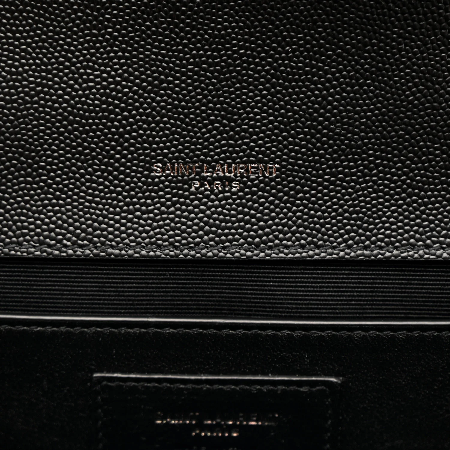 Grain De Poudre Textured Mixed Matelasse Triquilt Medium Monogram Monochrome Satchel Black - Image 11