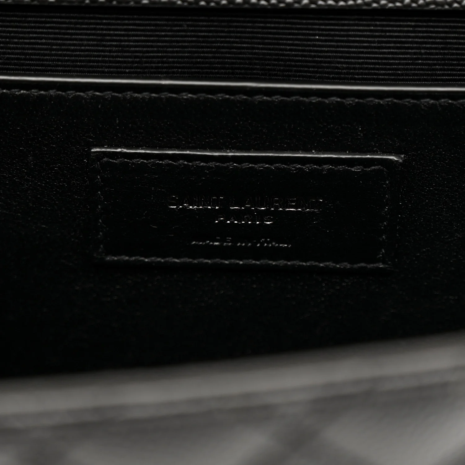Grain De Poudre Textured Mixed Matelasse Triquilt Medium Monogram Monochrome Satchel Black - Image 13