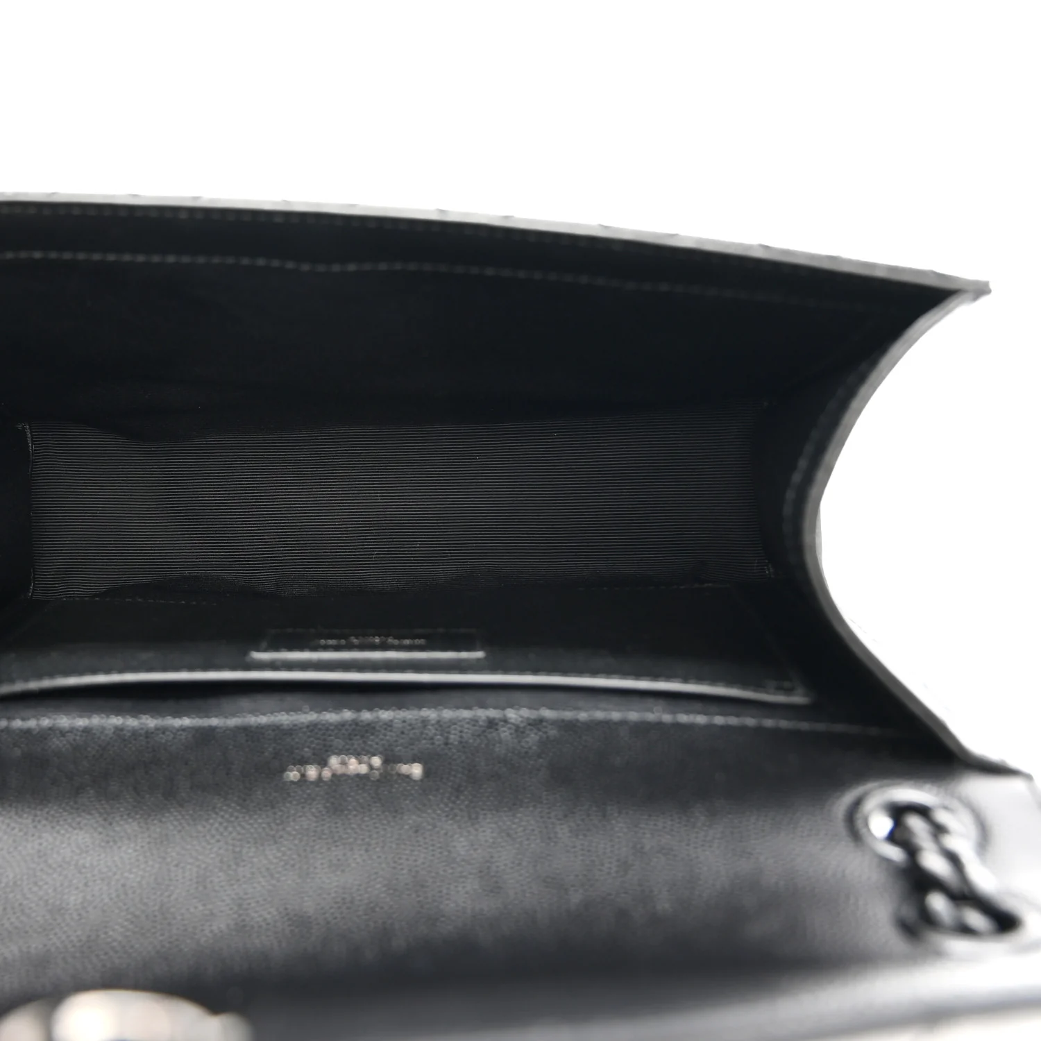 Grain De Poudre Textured Mixed Matelasse Triquilt Medium Monogram Monochrome Satchel Black - Image 8