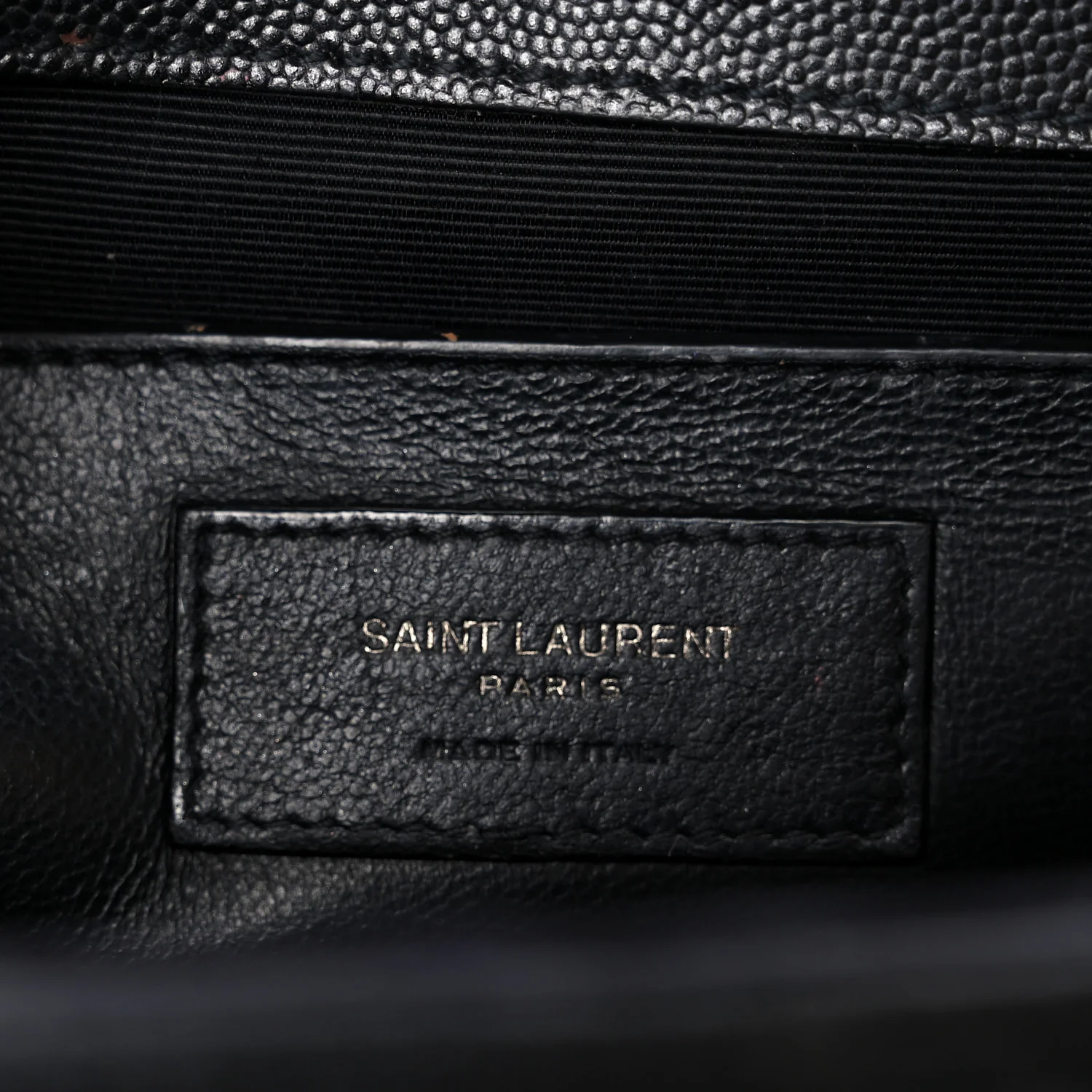 Grain De Poudre Textured Mixed Matelasse Triquilt Medium Monogram Monochrome Satchel Black - Image 7