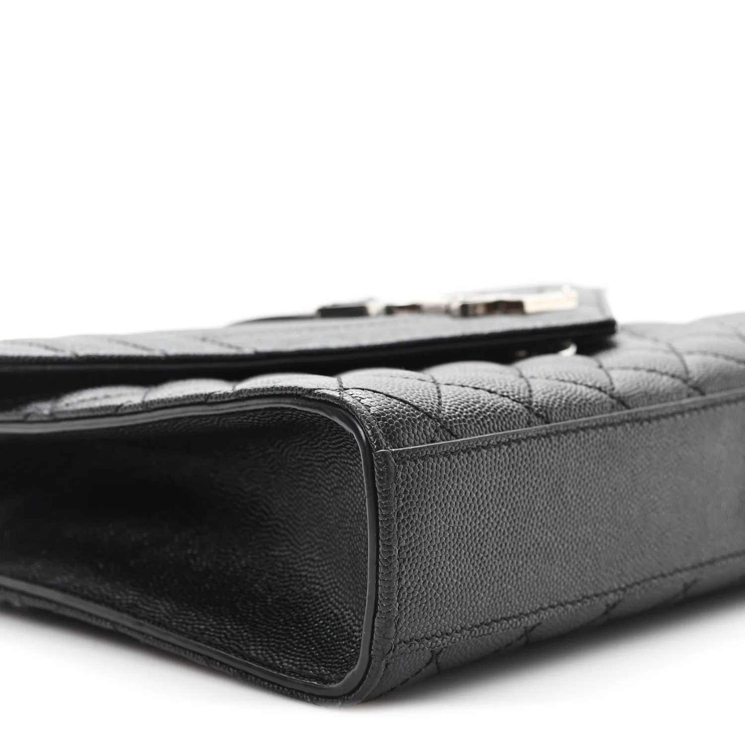Grain De Poudre Textured Mixed Matelasse Triquilt Medium Monogram Satchel Black - Image 9
