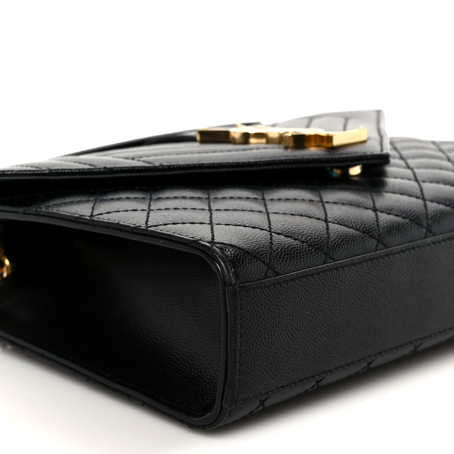 Grain De Poudre Textured Mixed Matelasse Triquilt Medium Monogram Satchel Black - Image 10