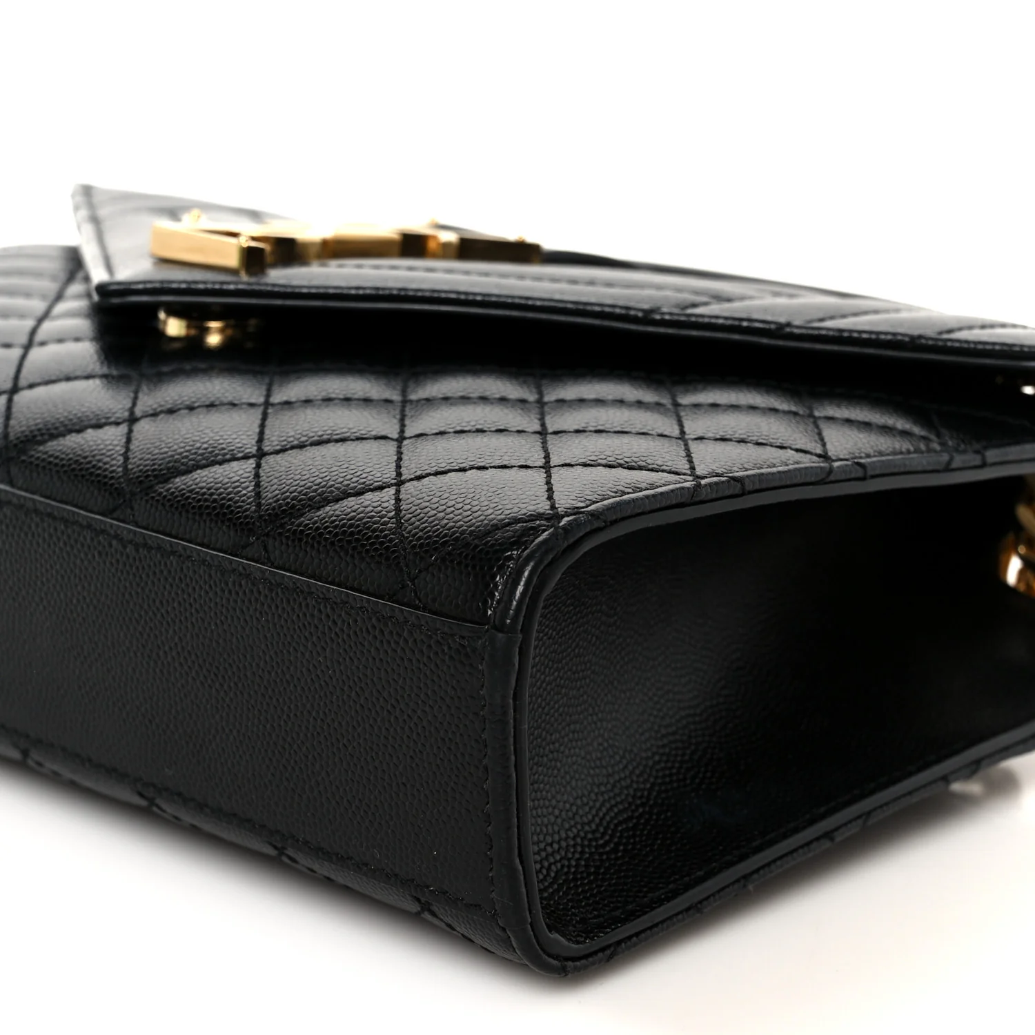 Grain De Poudre Textured Mixed Matelasse Triquilt Medium Monogram Satchel Black - Image 11