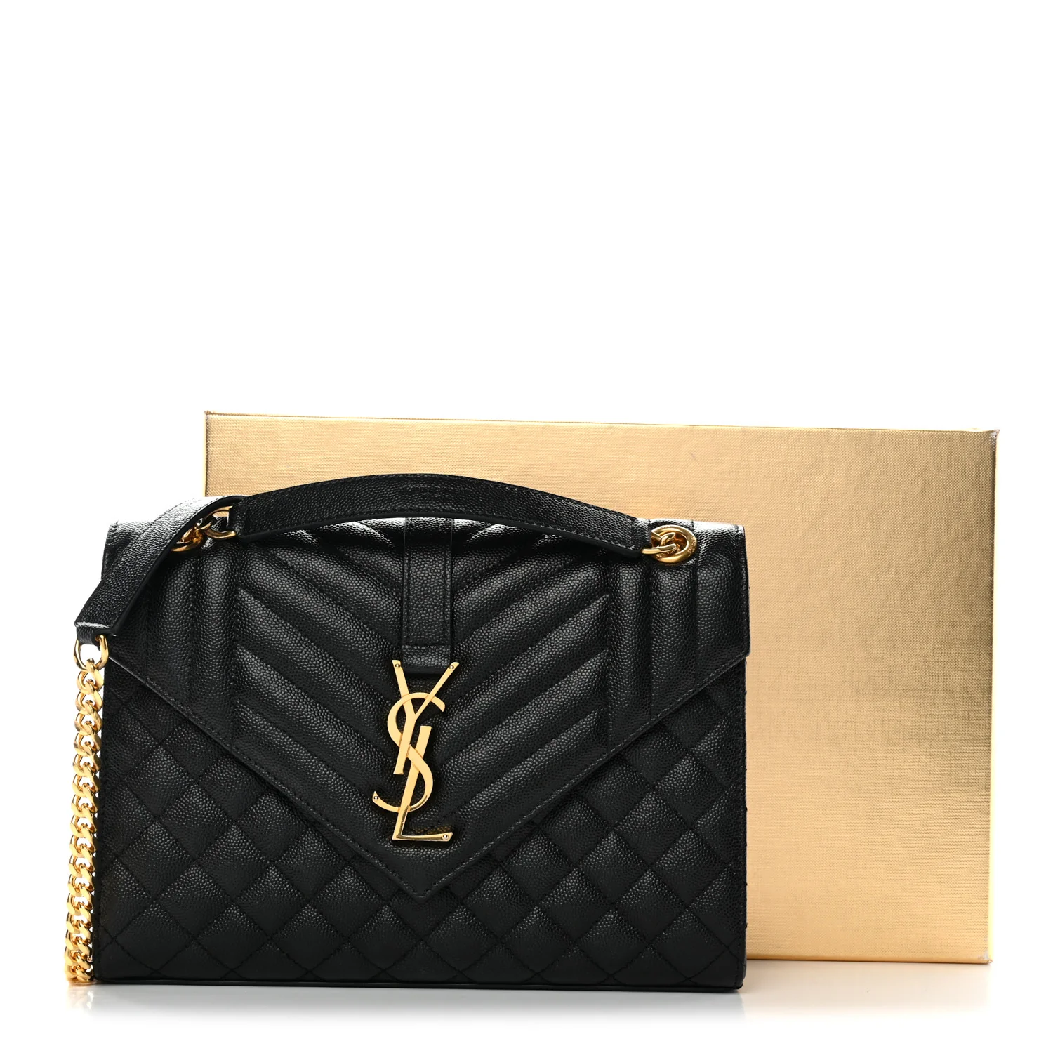 Grain De Poudre Textured Mixed Matelasse Triquilt Medium Monogram Satchel Black - Image 11
