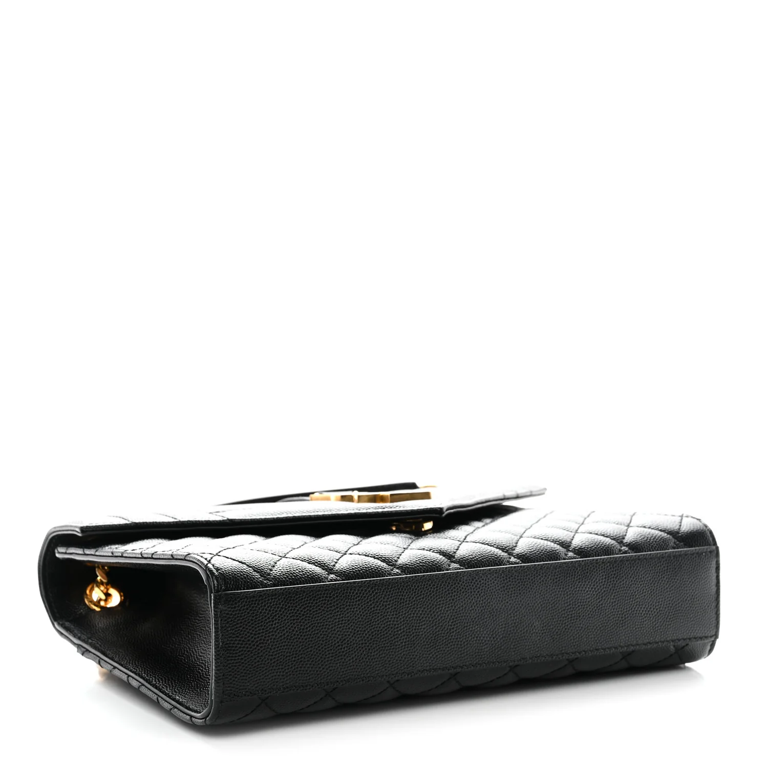Grain De Poudre Textured Mixed Matelasse Triquilt Medium Monogram Satchel Black - Image 4