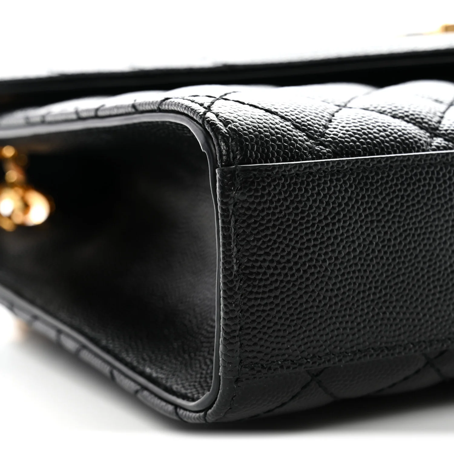 Grain De Poudre Textured Mixed Matelasse Triquilt Medium Monogram Satchel Black - Image 9