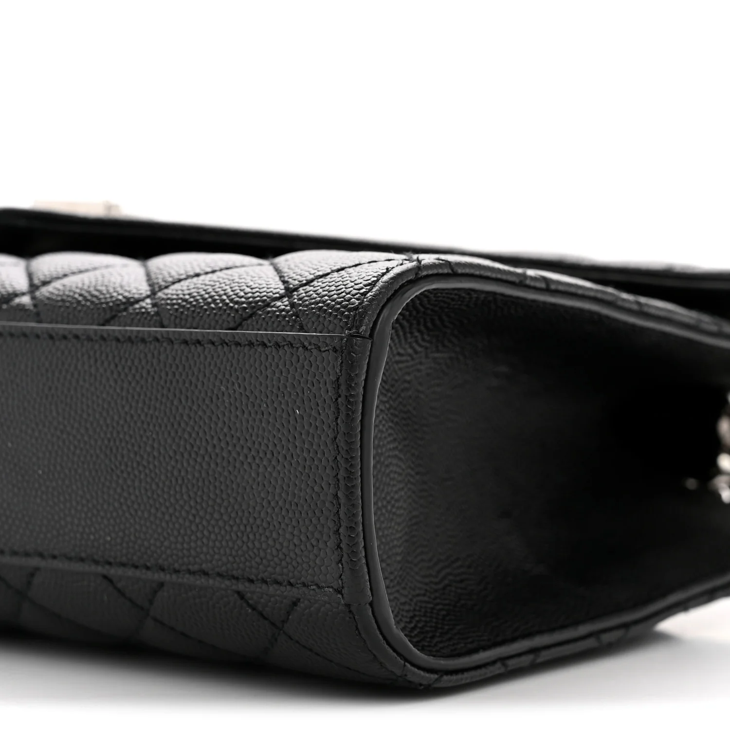 Grain De Poudre Textured Mixed Matelasse Triquilt Medium Monogram Satchel Black - Image 10