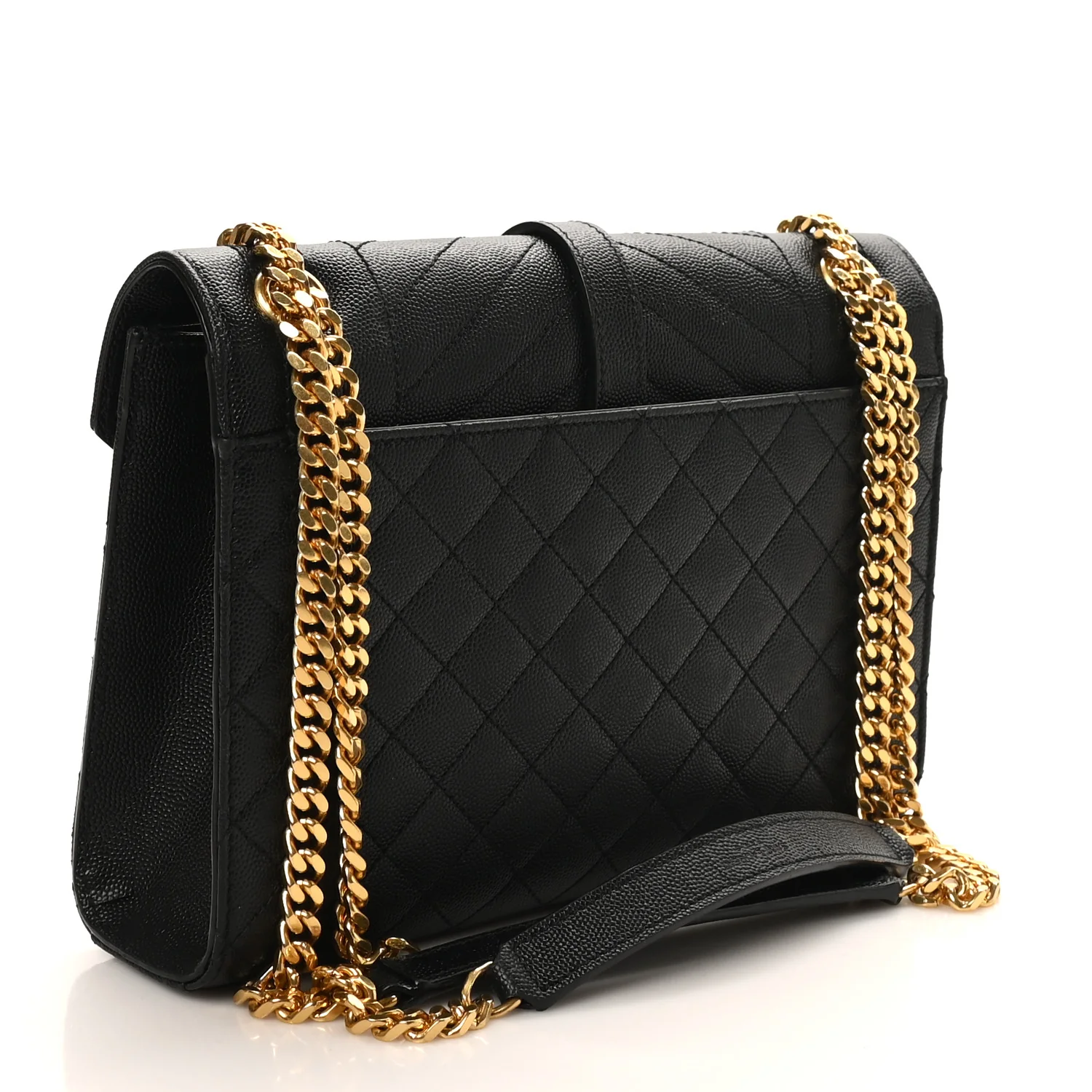 Grain De Poudre Textured Mixed Matelasse Triquilt Medium Monogram Satchel Black - Image 3