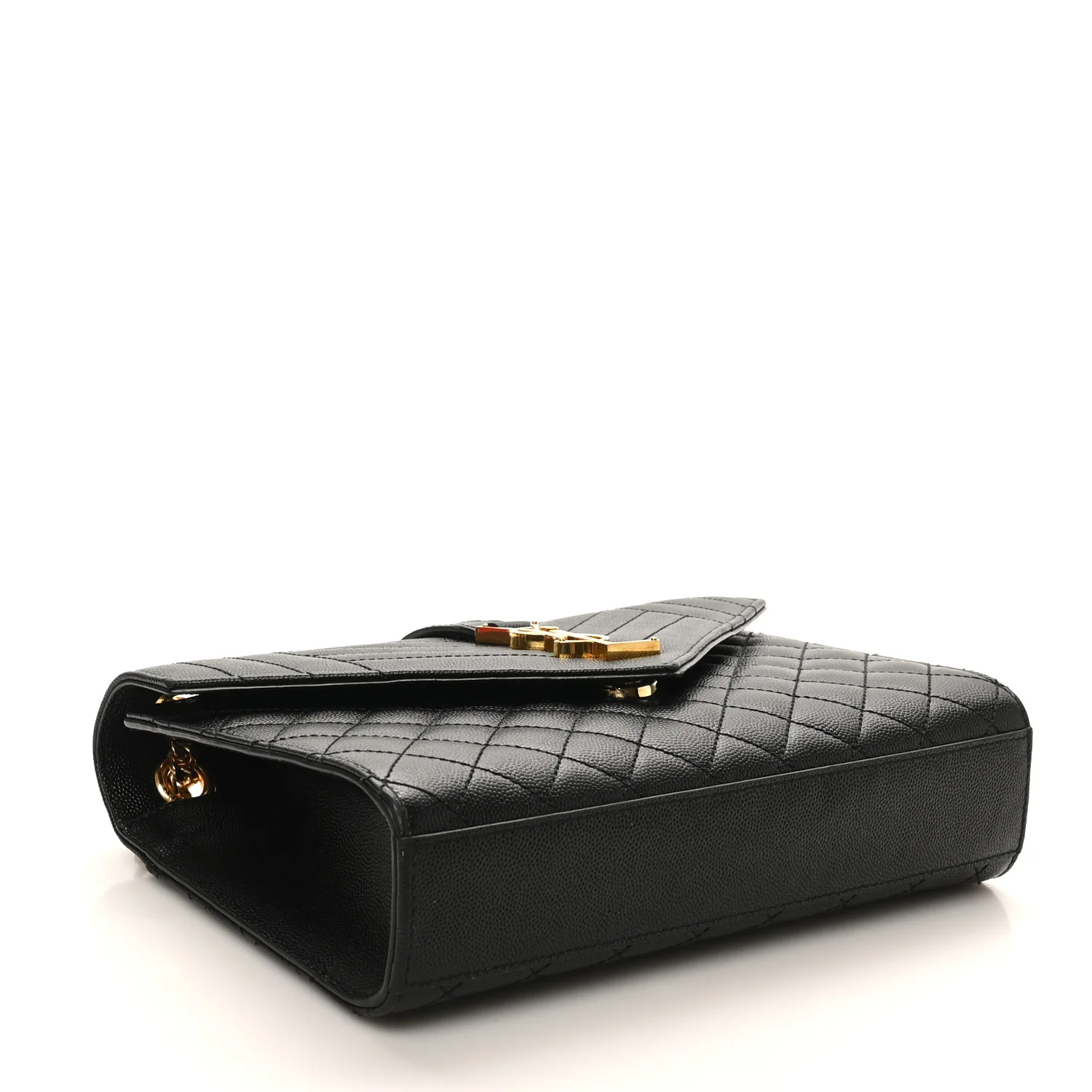 Grain De Poudre Textured Mixed Matelasse Triquilt Medium Monogram Satchel Black - Image 4