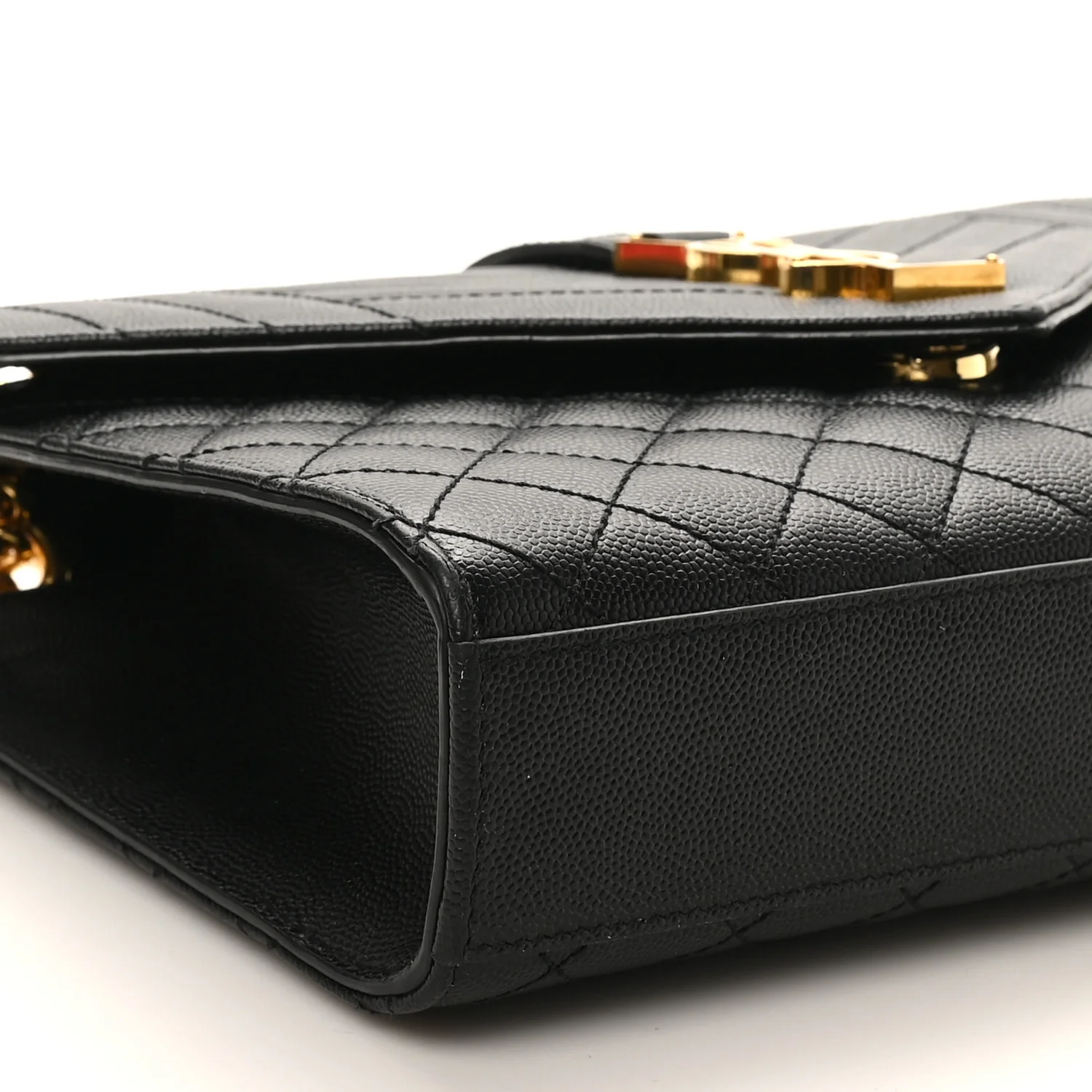 Grain De Poudre Textured Mixed Matelasse Triquilt Medium Monogram Satchel Black - Image 9