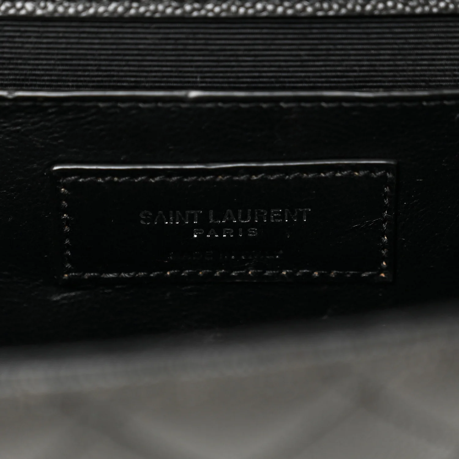 Grain De Poudre Textured Mixed Matelasse Triquilt Medium Monogram Satchel Black - Image 6