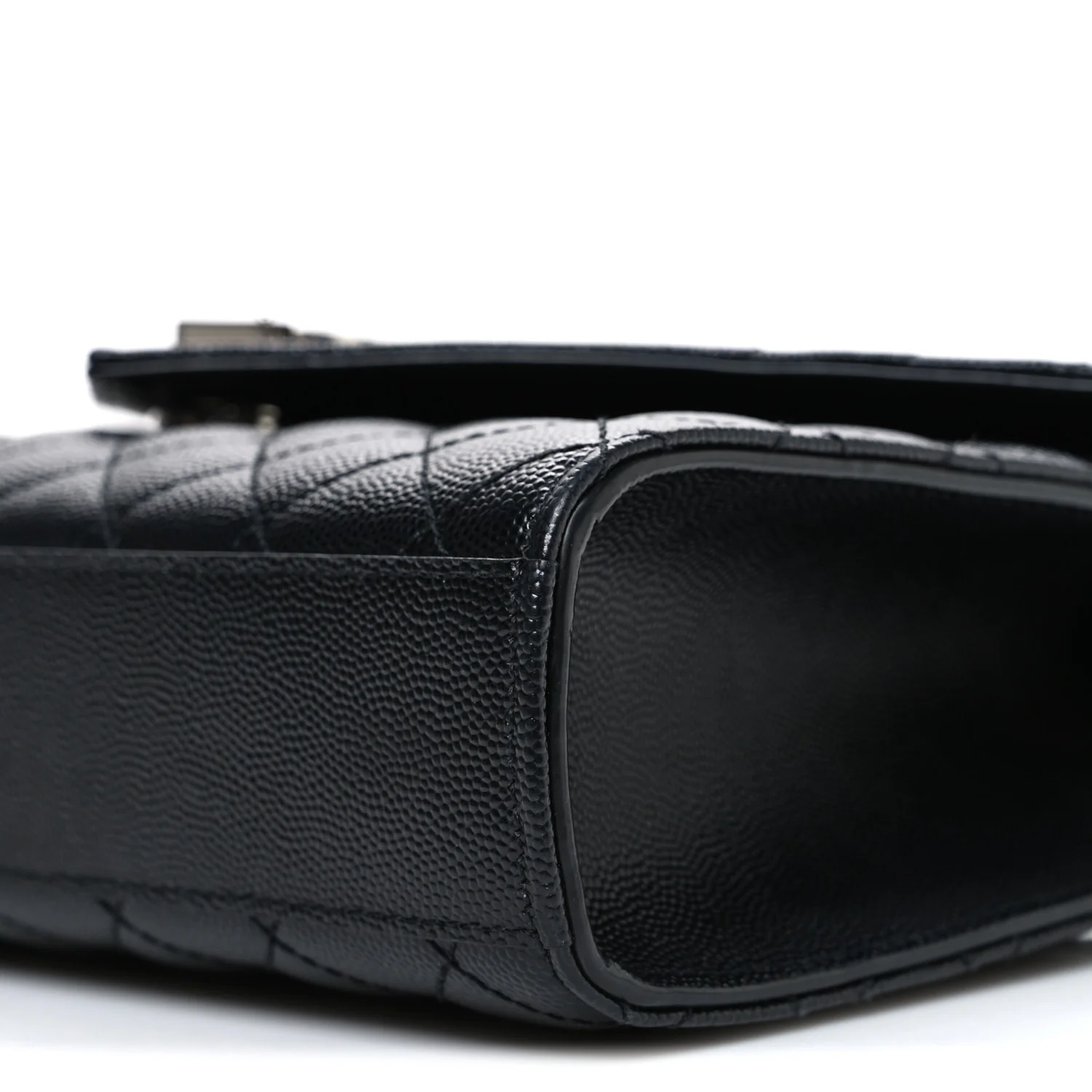 Grain De Poudre Textured Mixed Matelasse Triquilt Medium Monogram Satchel Black - Image 9