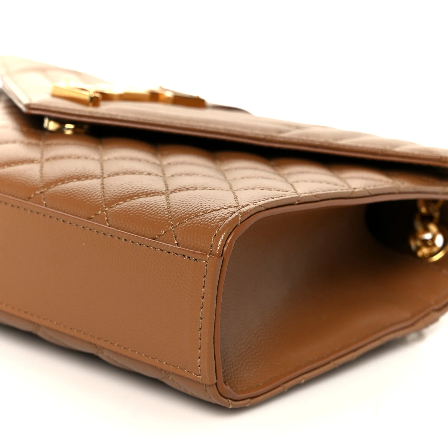 Grain De Poudre Textured Mixed Matelasse Triquilt Medium Monogram Satchel Dark Natural - Image 11