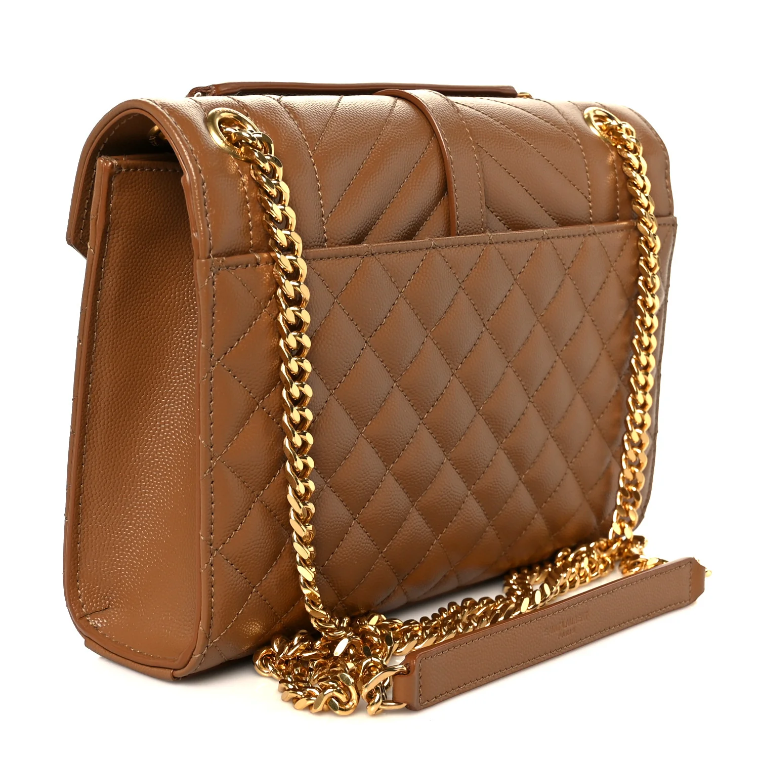 Grain De Poudre Textured Mixed Matelasse Triquilt Medium Monogram Satchel Dark Natural - Image 3