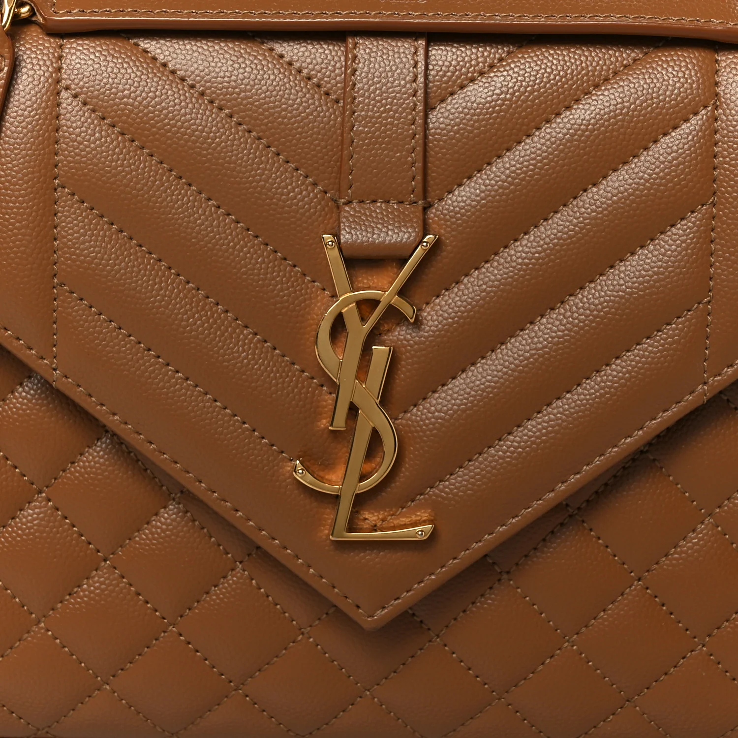 Grain De Poudre Textured Mixed Matelasse Triquilt Medium Monogram Satchel Dark Natural - Image 9