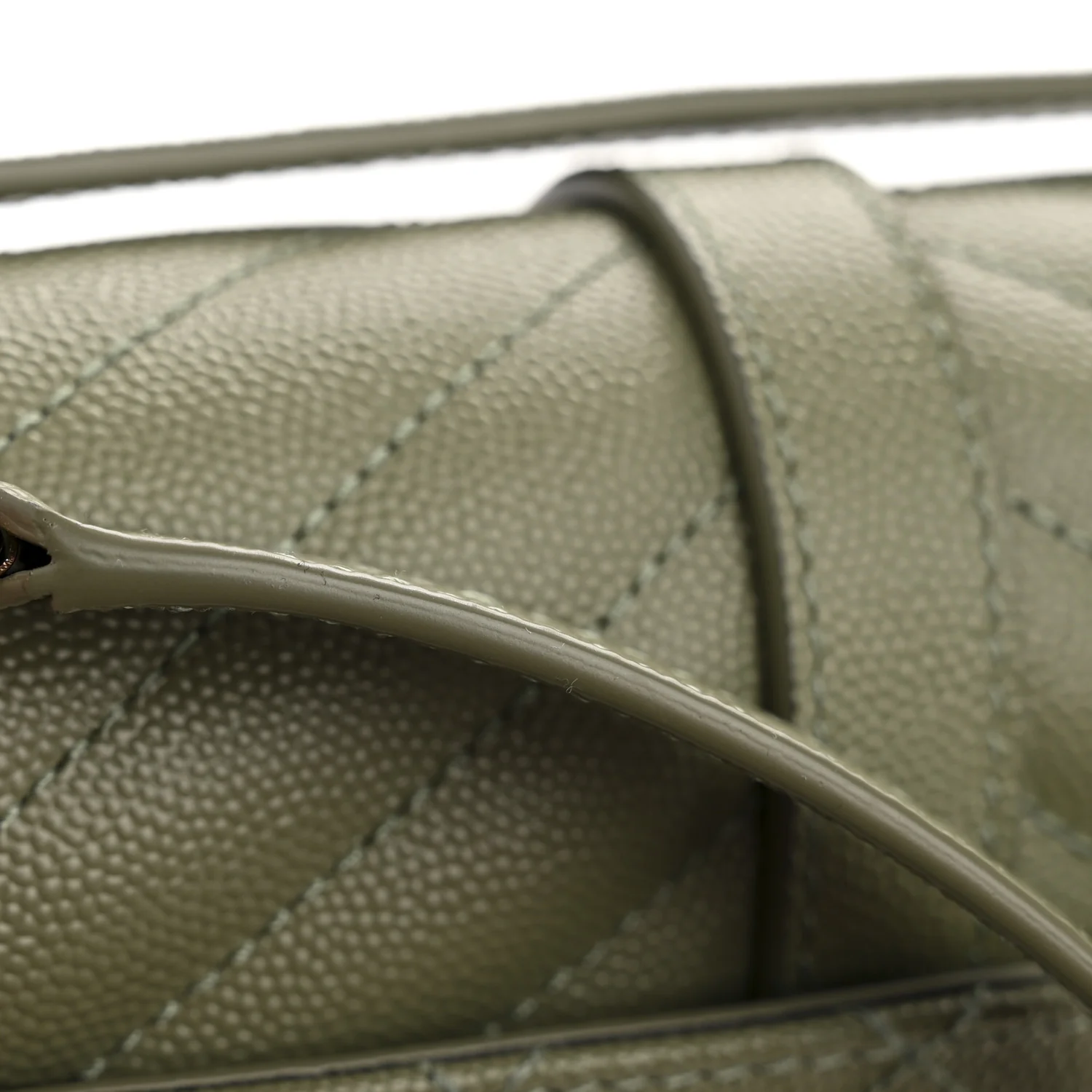 Grain De Poudre Textured Mixed Matelasse Triquilt Medium Monogram Satchel Light Sage - Image 11