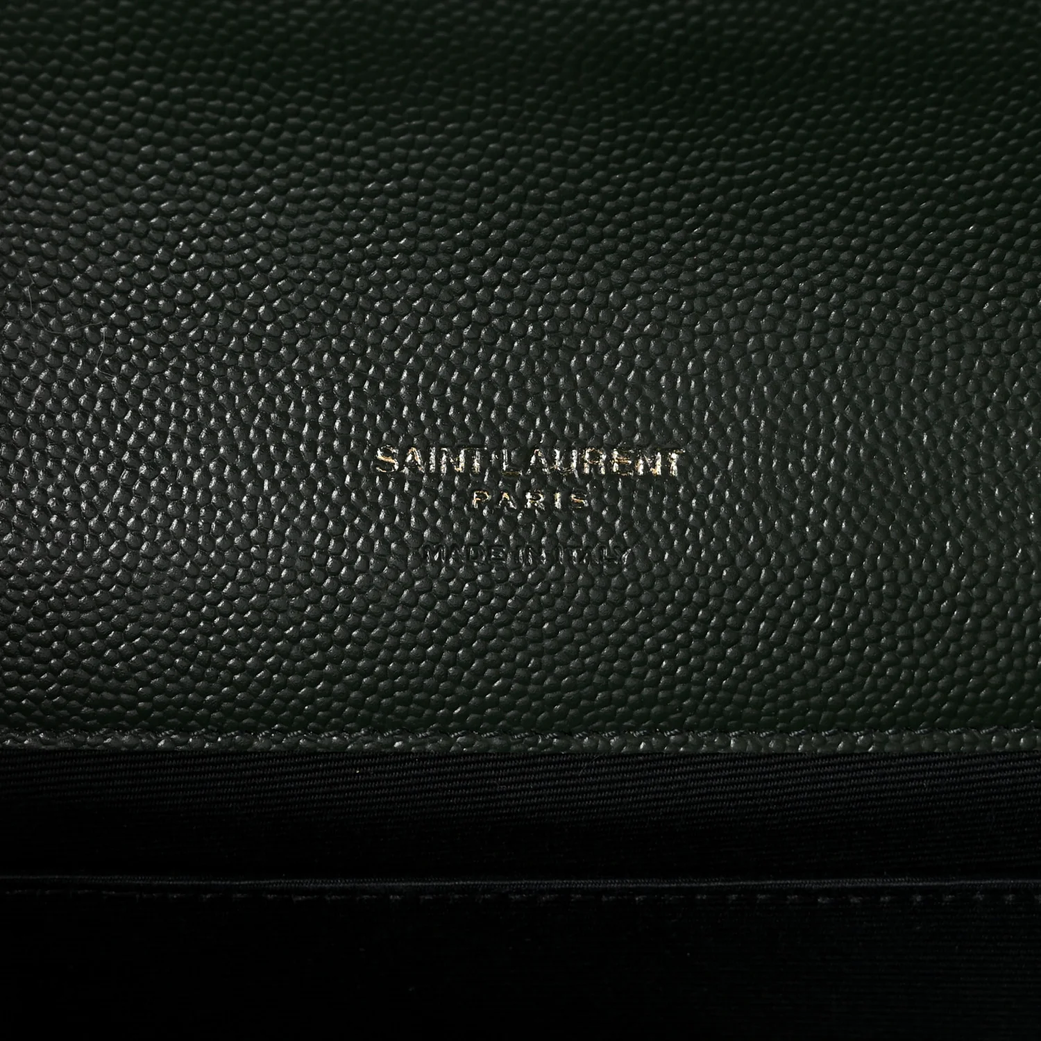 Grain De Poudre Textured Mixed Matelasse Triquilt Monogram Clutch Dark Green - Image 6