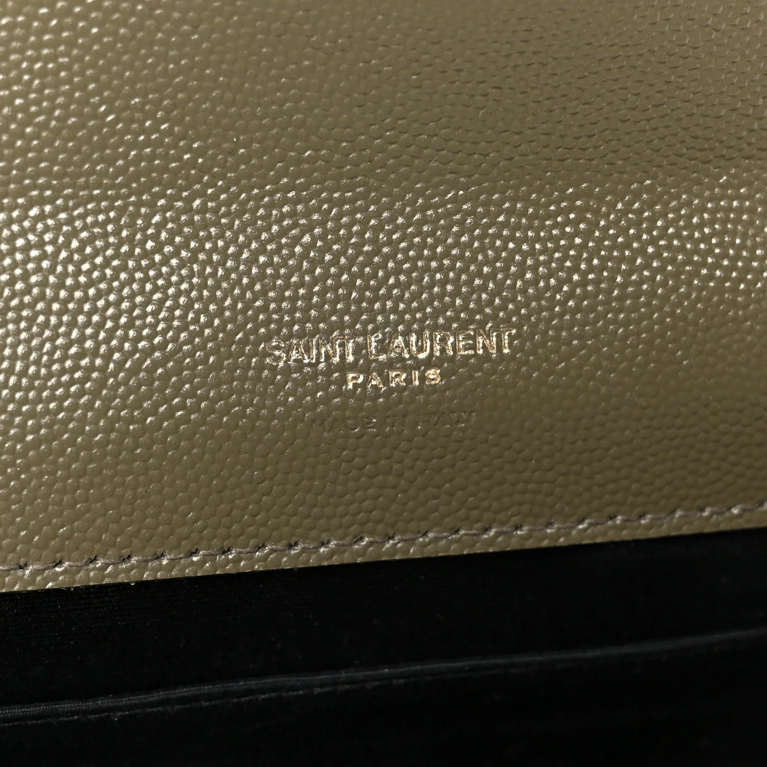 Grain De Poudre Textured Mixed Matelasse Triquilt Monogram Clutch Vert Kaki - Image 6