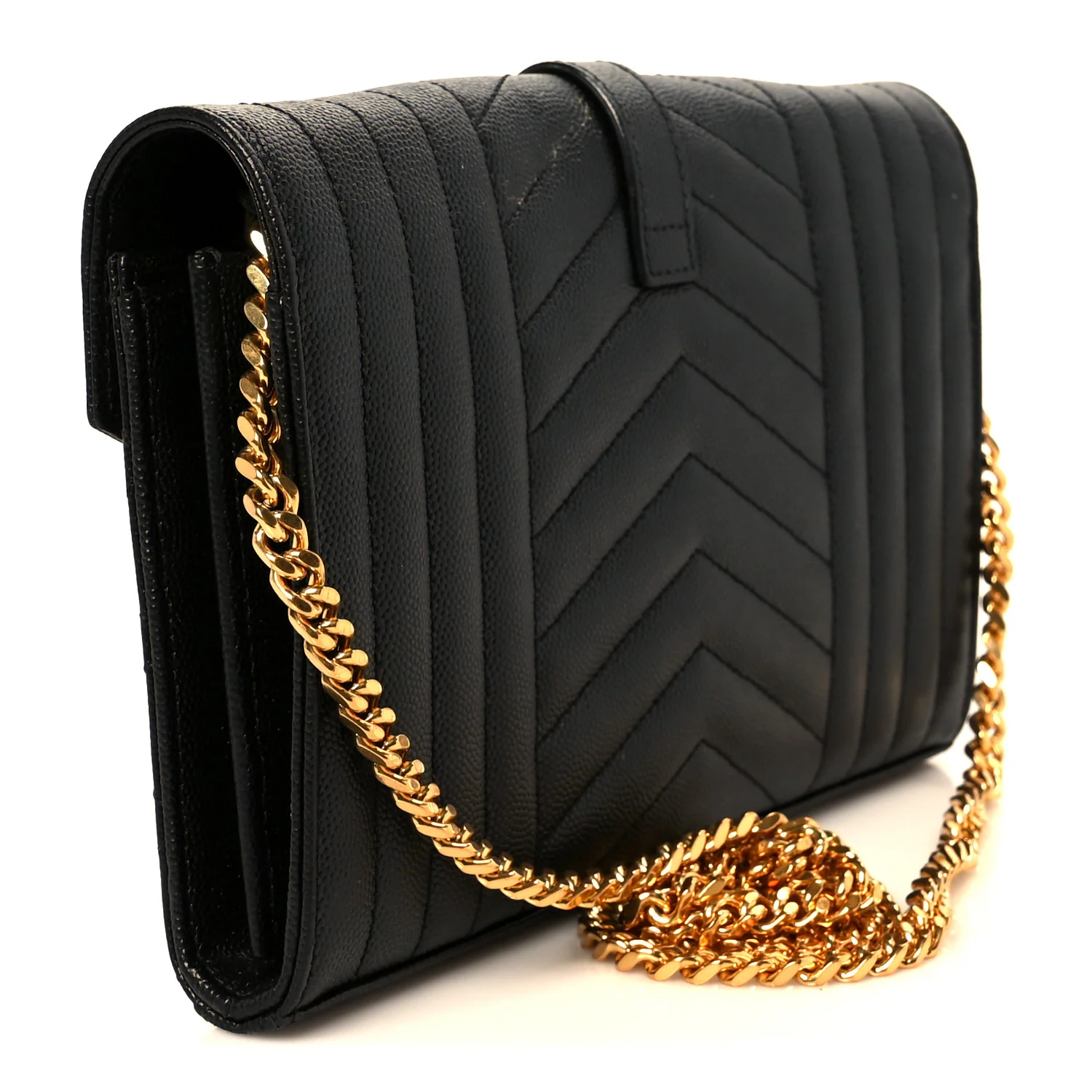 Grain De Poudre Textured Mixed Matelasse Triquilt Small Monogram Satchel Black - Image 3