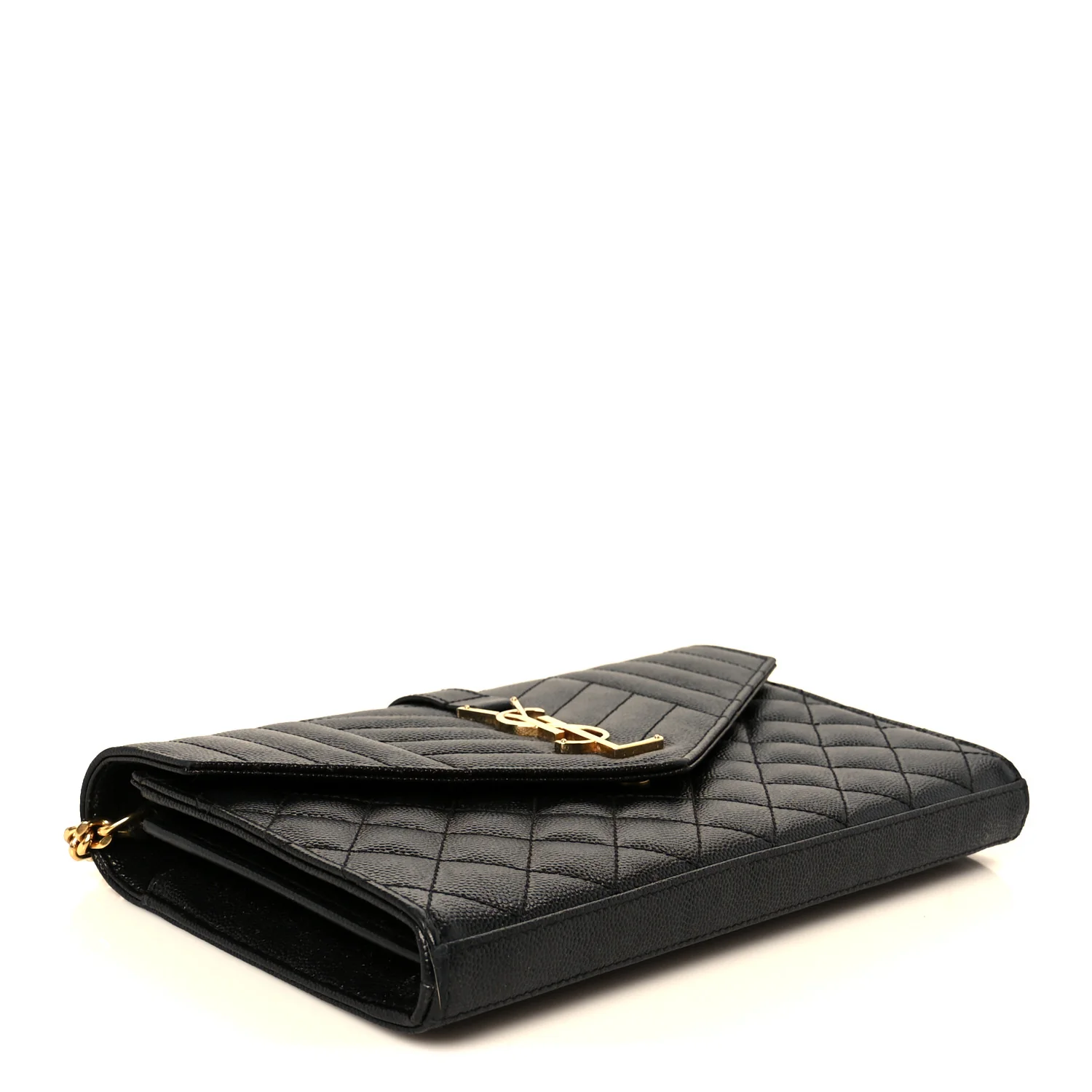 Grain De Poudre Textured Mixed Matelasse Triquilt Small Monogram Satchel Black - Image 4