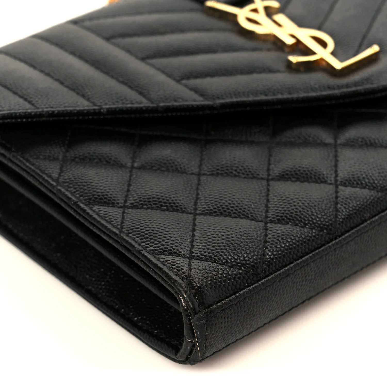 Grain De Poudre Textured Mixed Matelasse Triquilt Small Monogram Satchel Black - Image 9