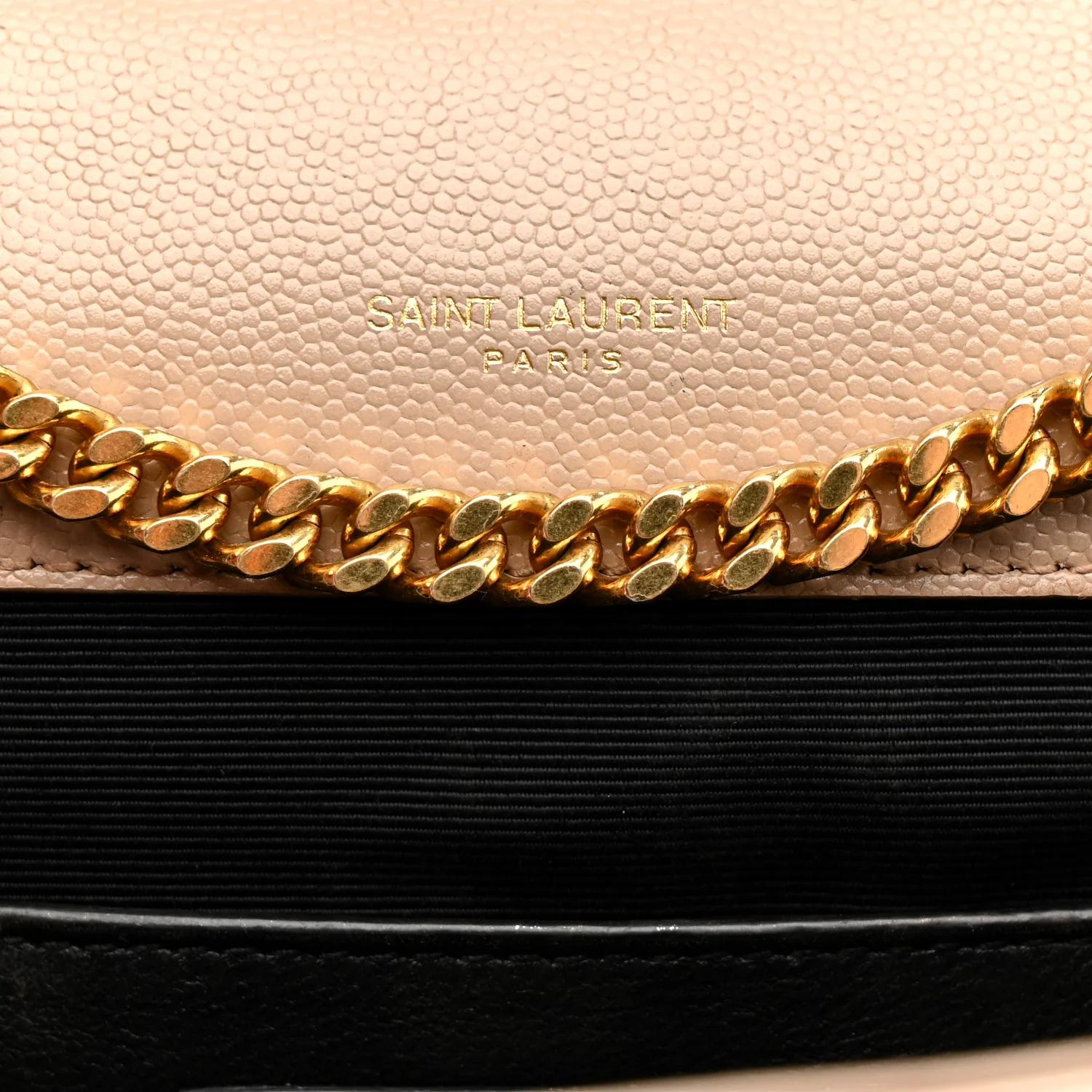Grain De Poudre Textured Mixed Matelasse Triquilt Small Monogram Satchel Dark Beige - Image 7