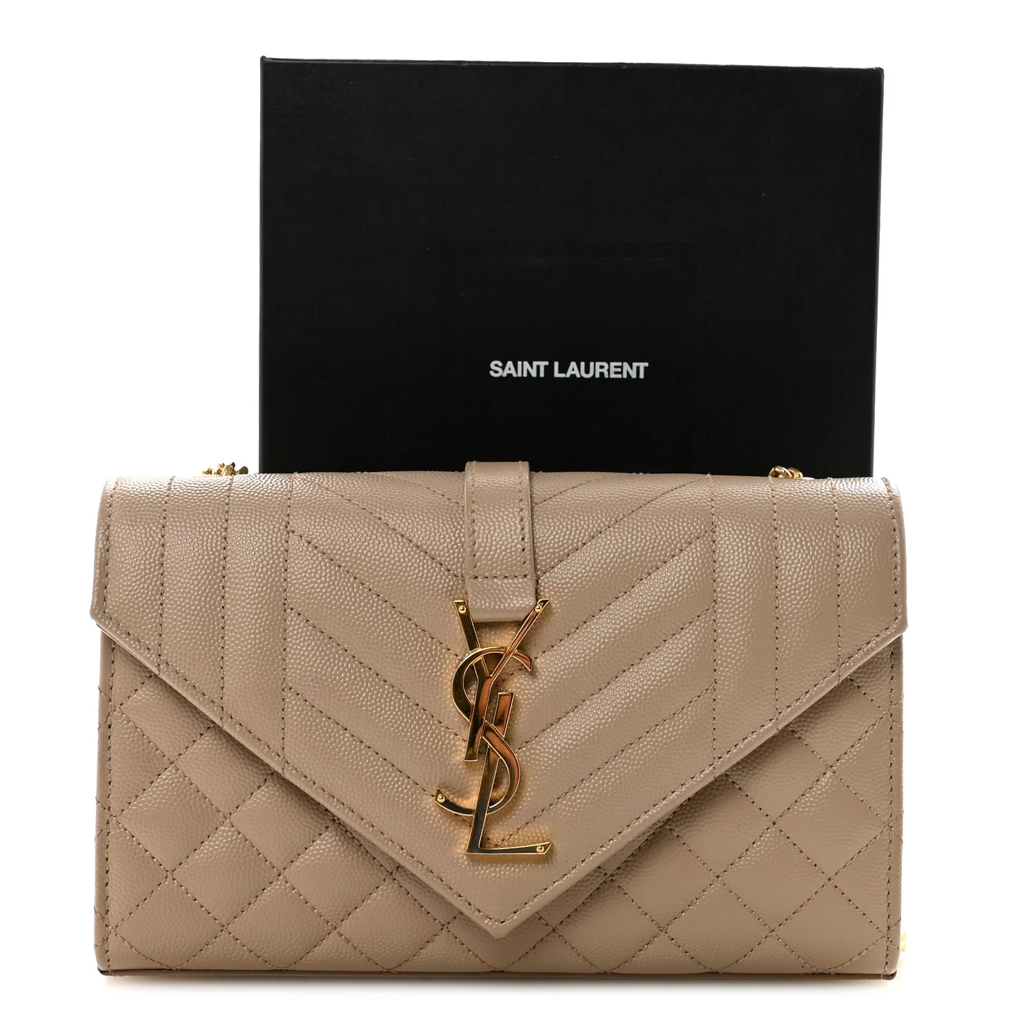 Grain De Poudre Textured Mixed Matelasse Triquilt Small Monogram Satchel Dark Beige - Image 10