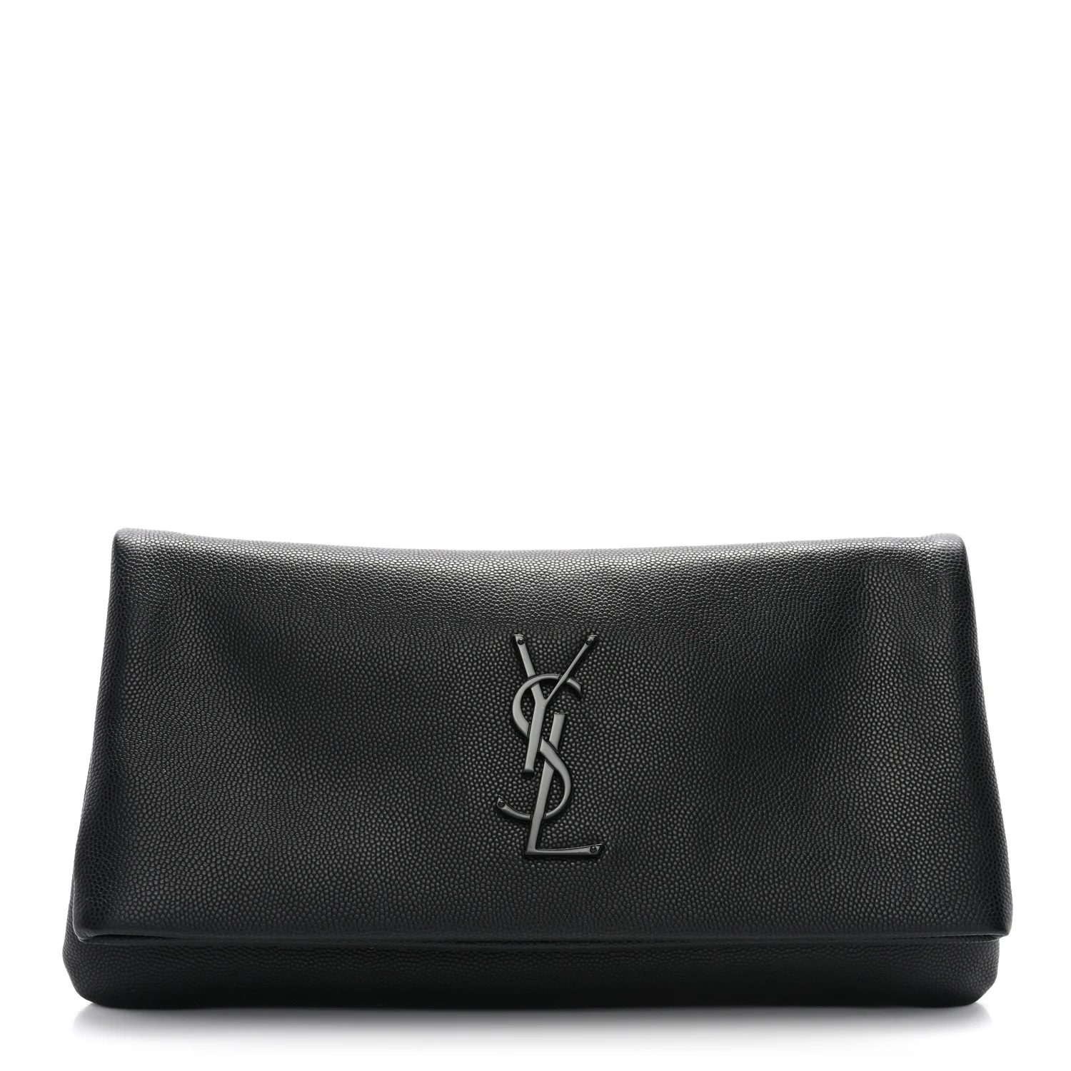 Grain De Poudre West Hollywood Monogram Fold Over Clutch Black