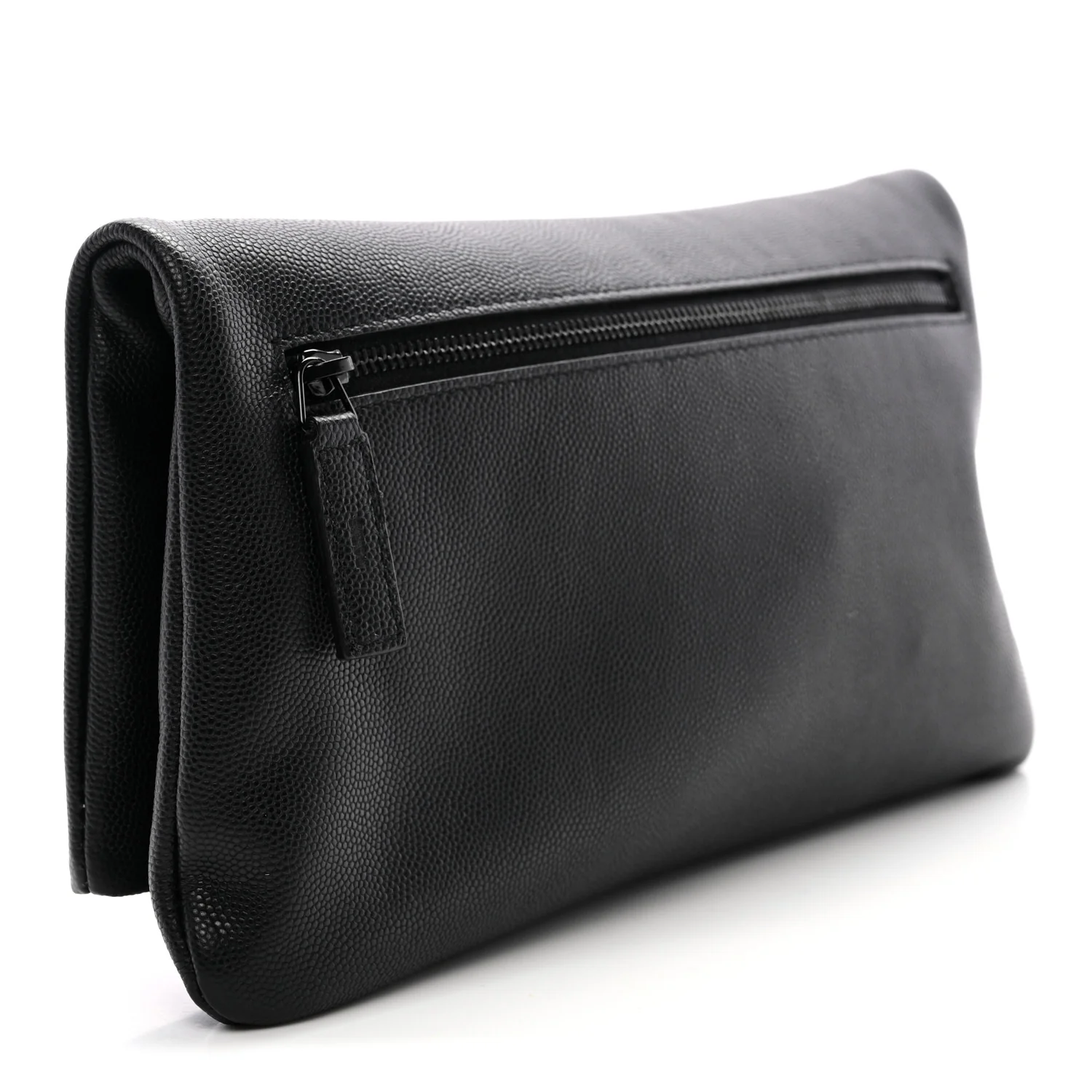 Grain De Poudre West Hollywood Monogram Fold Over Clutch Black - Image 3