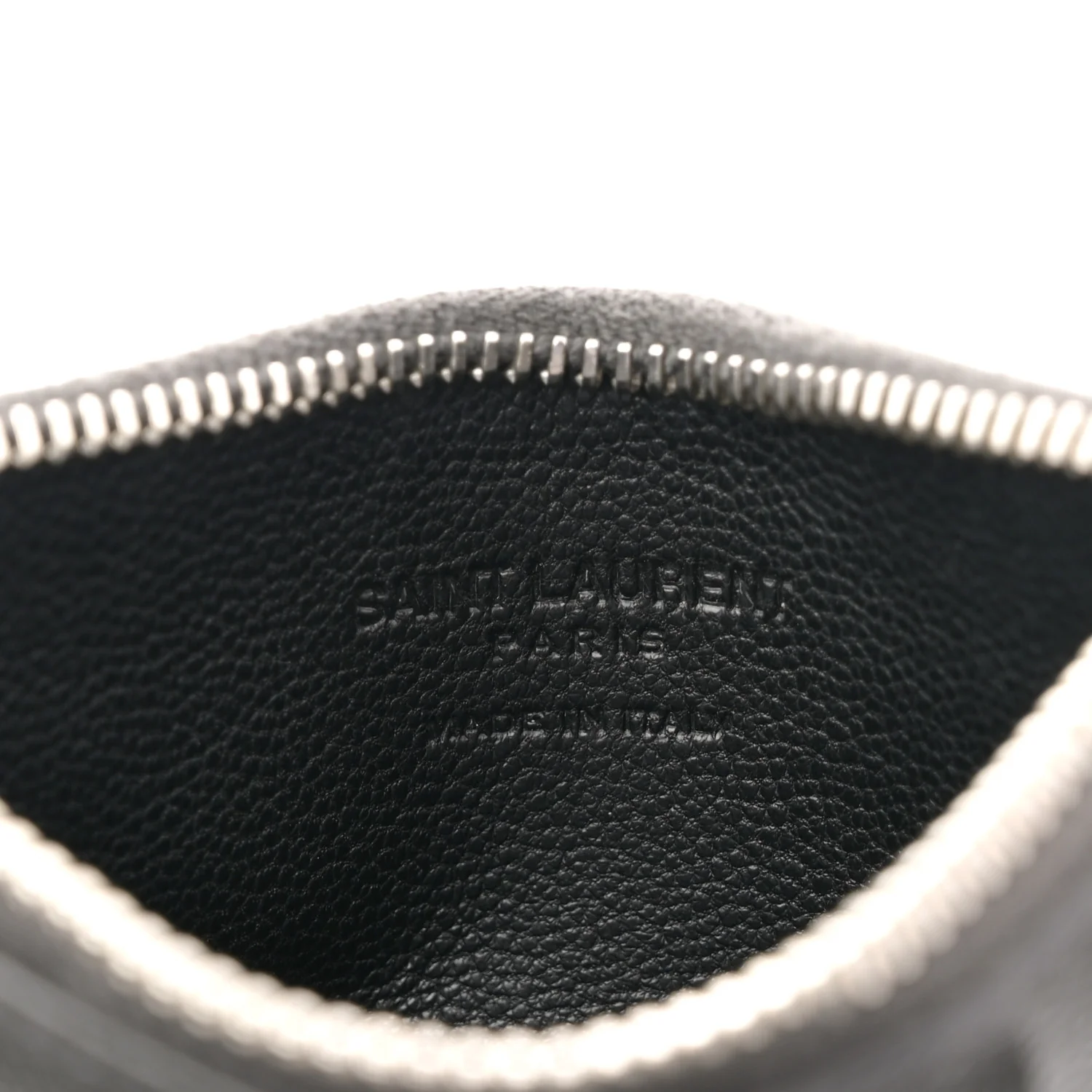 Grained Calfskin 5 Fragments Zip Pouch Card Holder Dark Grey - Image 6