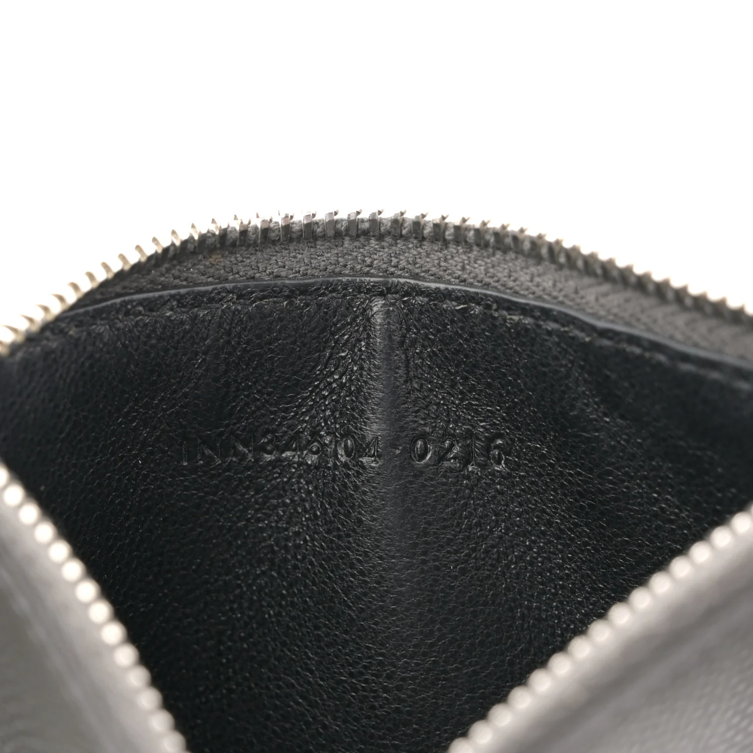 Grained Calfskin 5 Fragments Zip Pouch Card Holder Dark Grey - Image 7