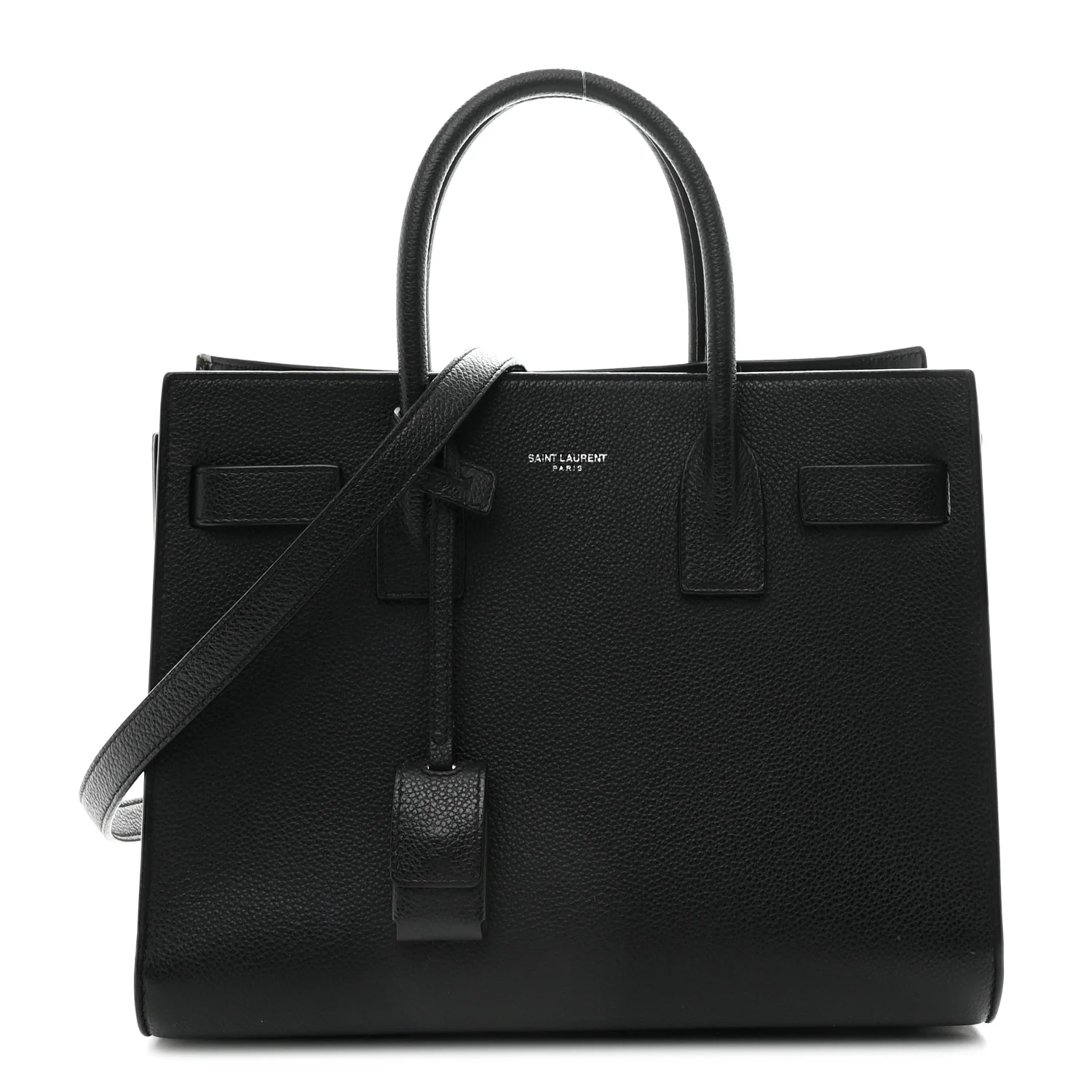 Grained Calfskin Baby Sac De Jour Black