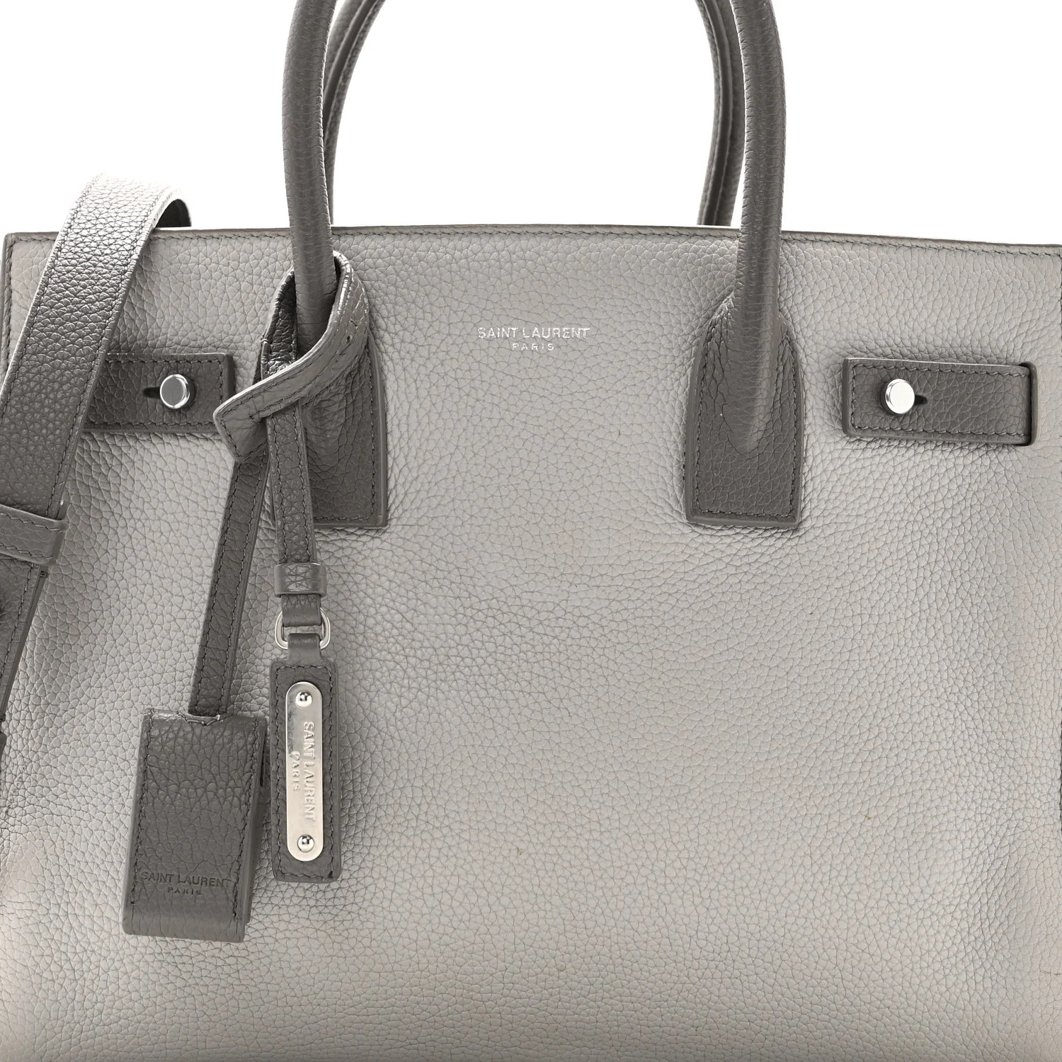 Grained Calfskin Bi-Color Baby Supple Sac De Jour Souris Fog - Image 7