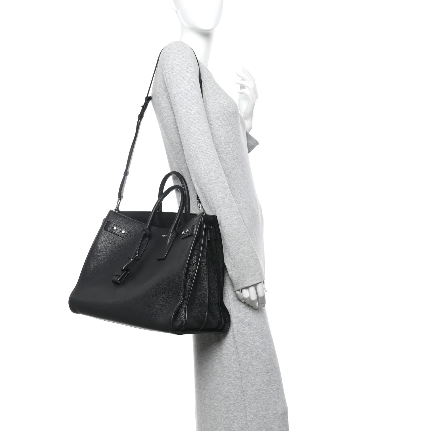 Grained Calfskin Large Souple Sac De Jour Black - Image 2