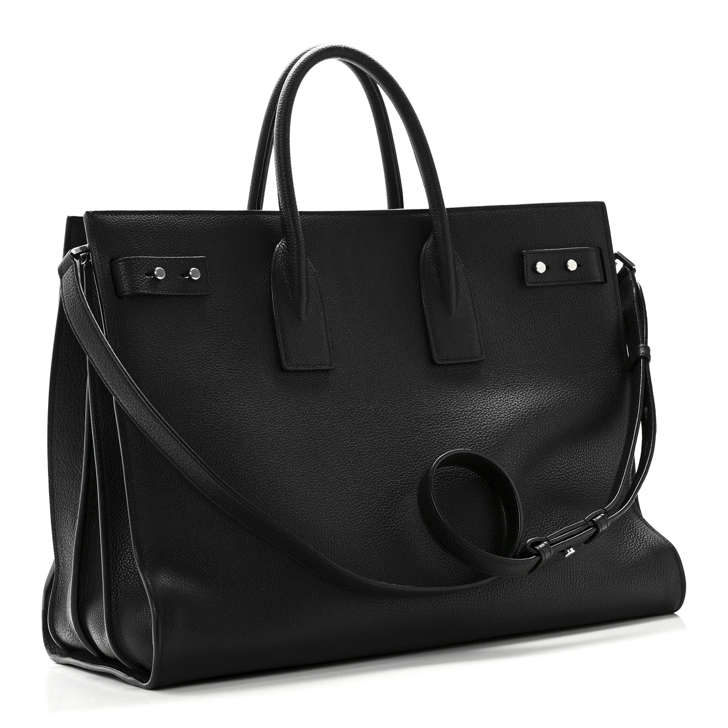 Grained Calfskin Large Souple Sac De Jour Black - Image 3