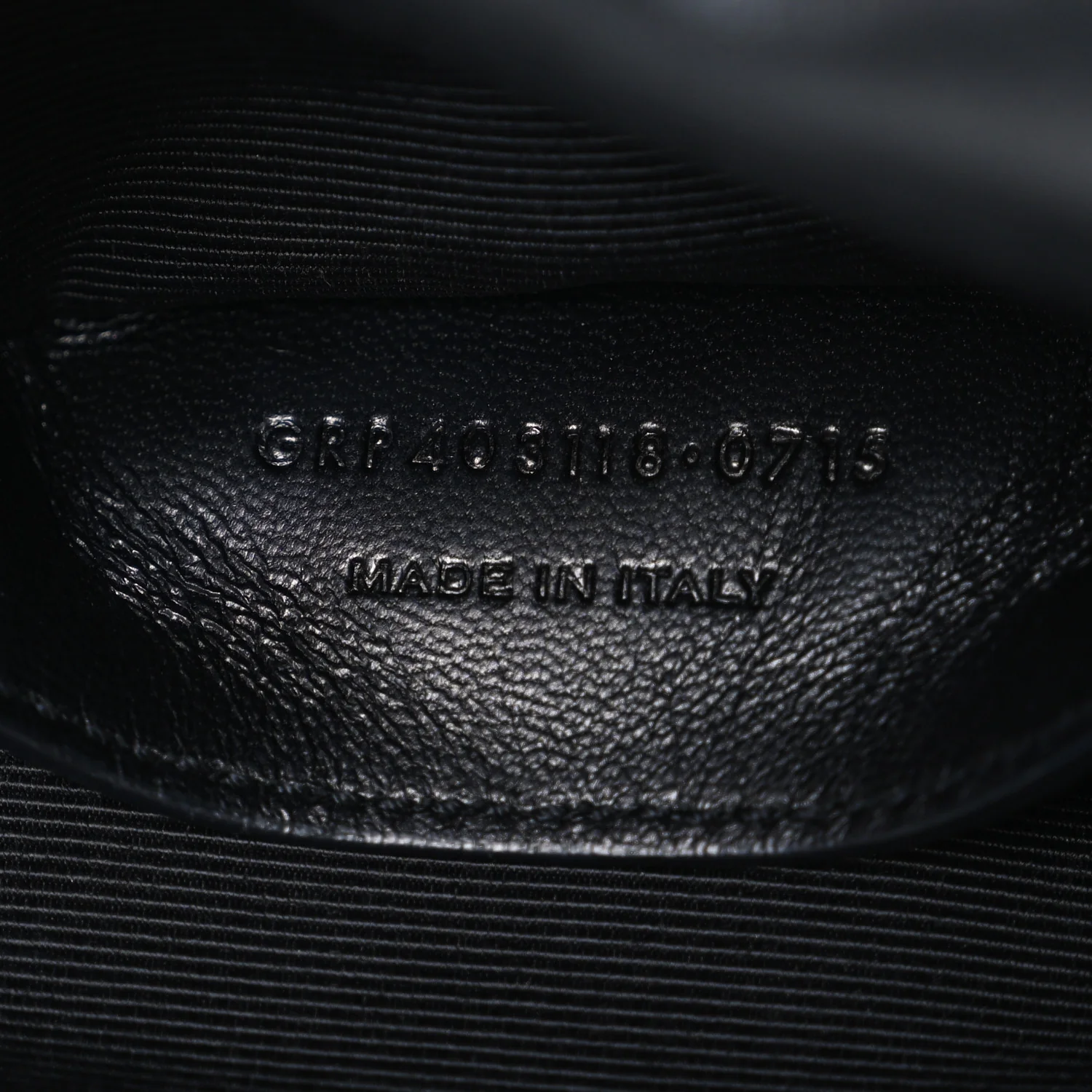 Grained Calfskin Matelasse Chevron Medium Monogram Chain Bag Black - Image 7