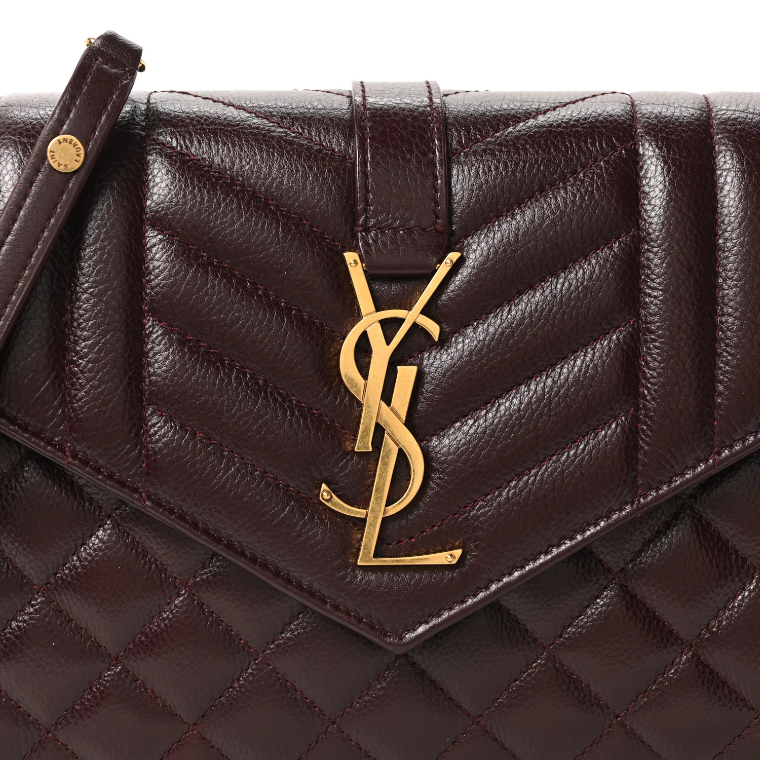 Grained Calfskin Mixed Matelasse Triquilt Monogram Chain Wallet Lava Falls - Image 12
