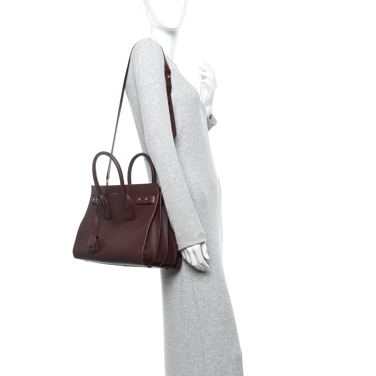 Grained Calfskin Small Supple Sac De Jour Rouge Cabernet - Image 2