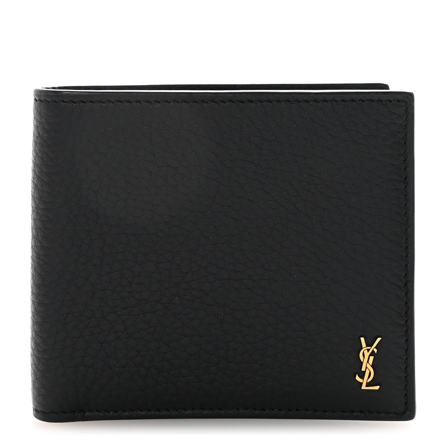Grained Calfskin Tiny Cassandre East West Wallet Midnight Blue