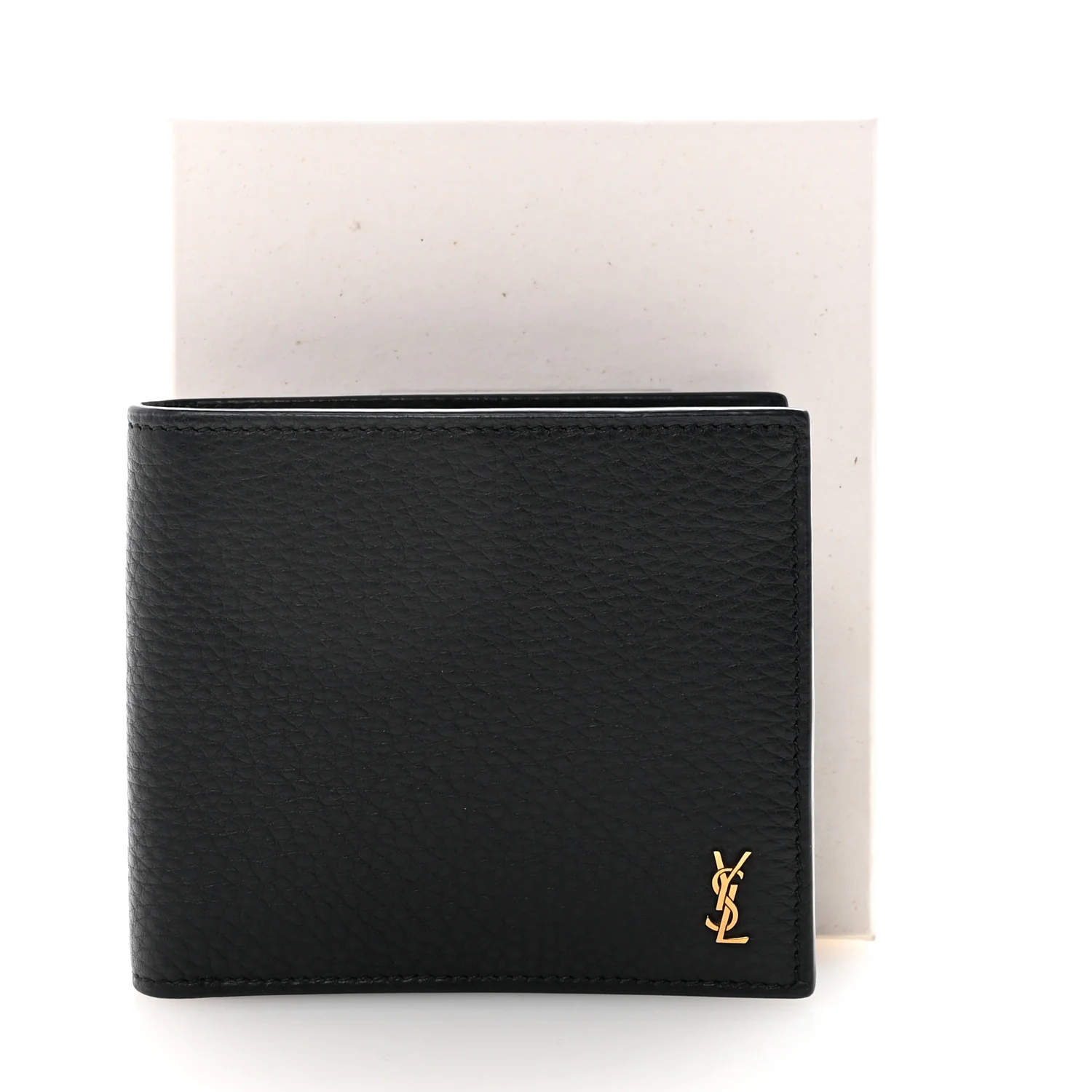 Grained Calfskin Tiny Cassandre East West Wallet Midnight Blue - Image 7