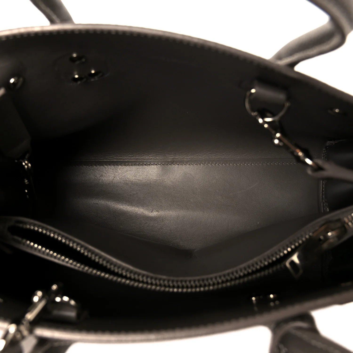 Grained Calfskin Topstich Baby Sac De Jour Grey - Image 5