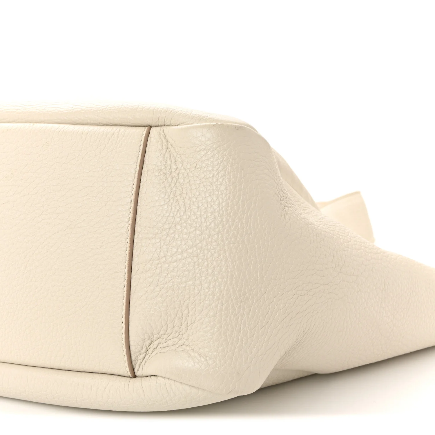 Grained Deerskin Bea Tote Blanc Vintage - Image 9
