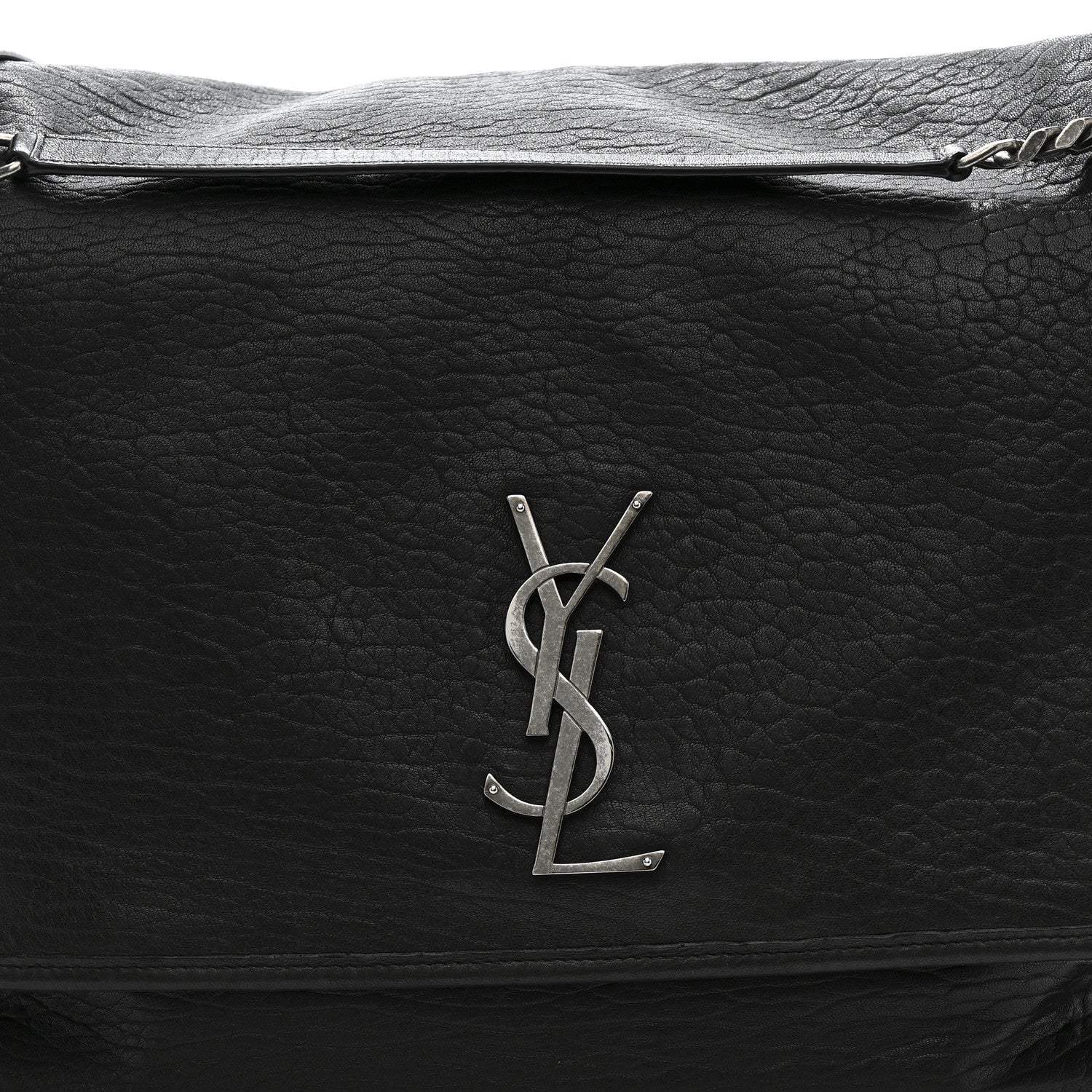 Grained Lambskin Monogram Oversized Niki Chain Satchel Black - Image 10