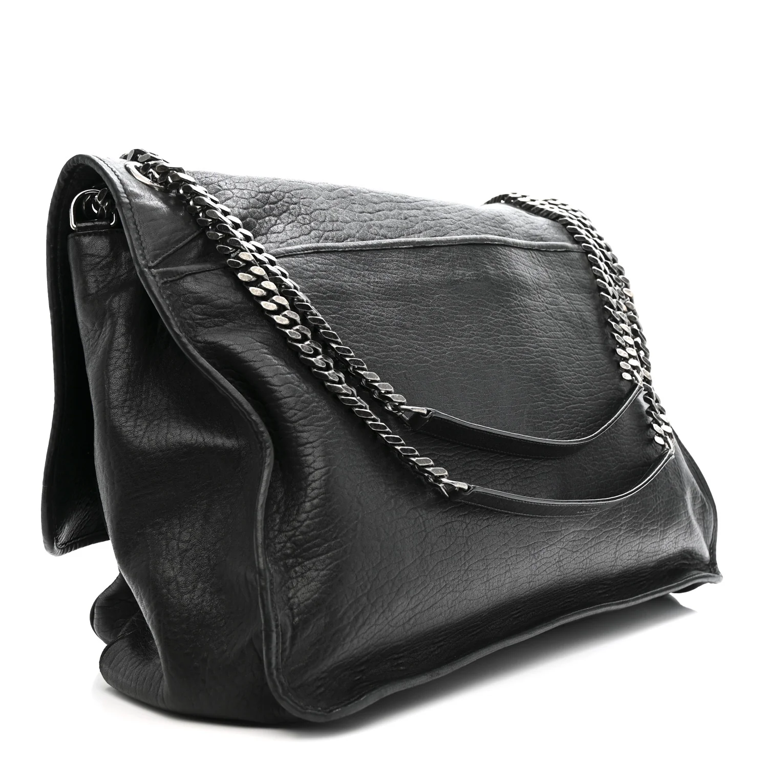 Grained Lambskin Monogram Oversized Niki Chain Satchel Black - Image 3