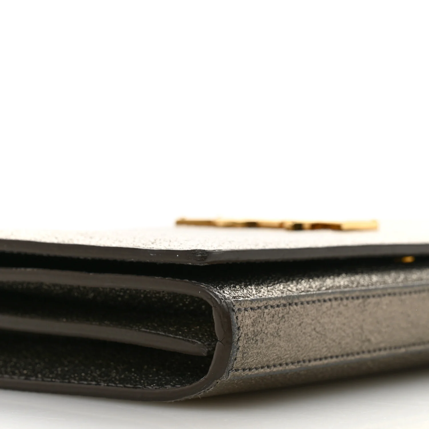 Grained Metallic Calfskin Monogram Chain Wallet Bronze - Image 10